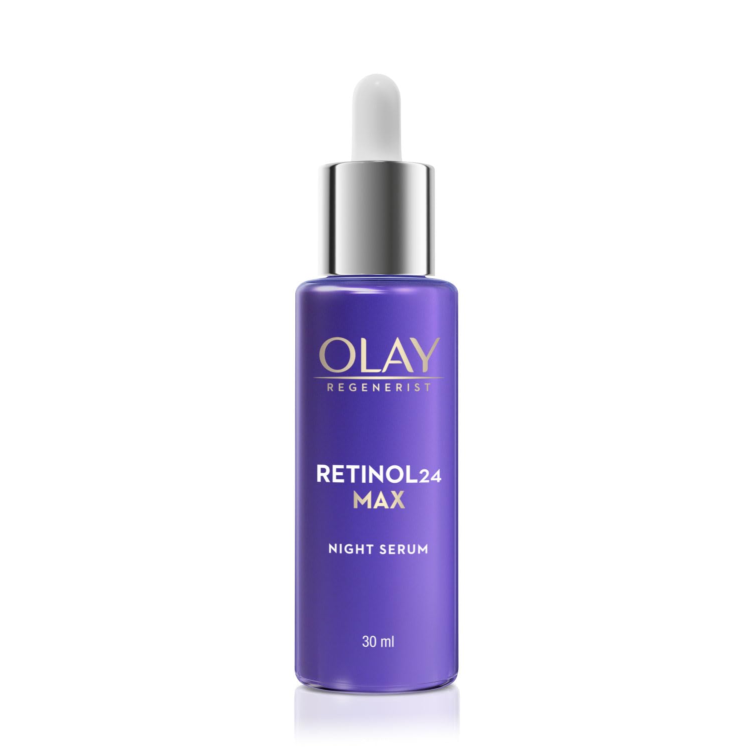 Olay Retinol24 Max Night Serum bottle and 30 ml pack