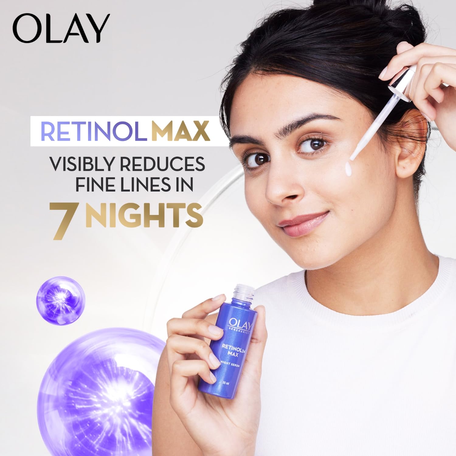 Olay Retinol24 Max Night Serum l Visibly Reduces Fine Lines in 7 Nights – view 3