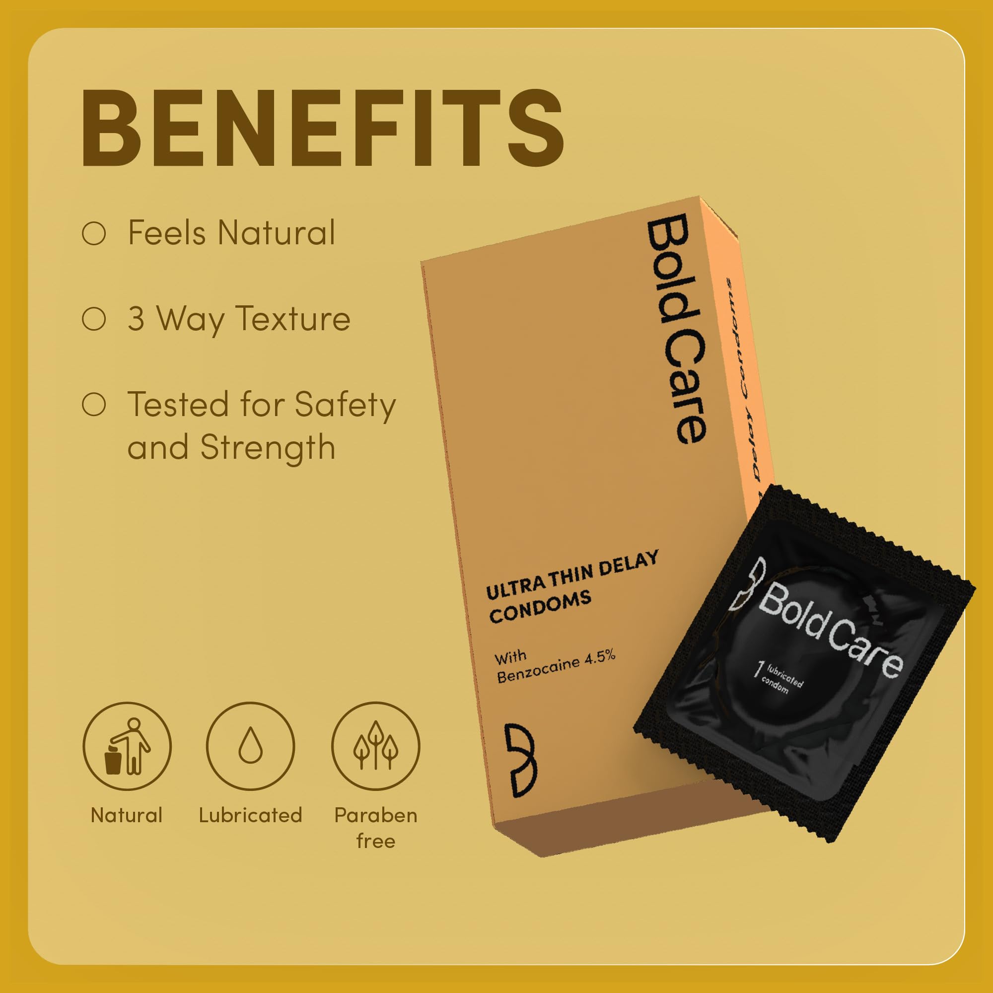 Bold Care Ultra thin Delay Condoms + Vibe - Chocolate flavoured Premium Lubricant Gel - Water based formula - Gentle on the skin – view 2