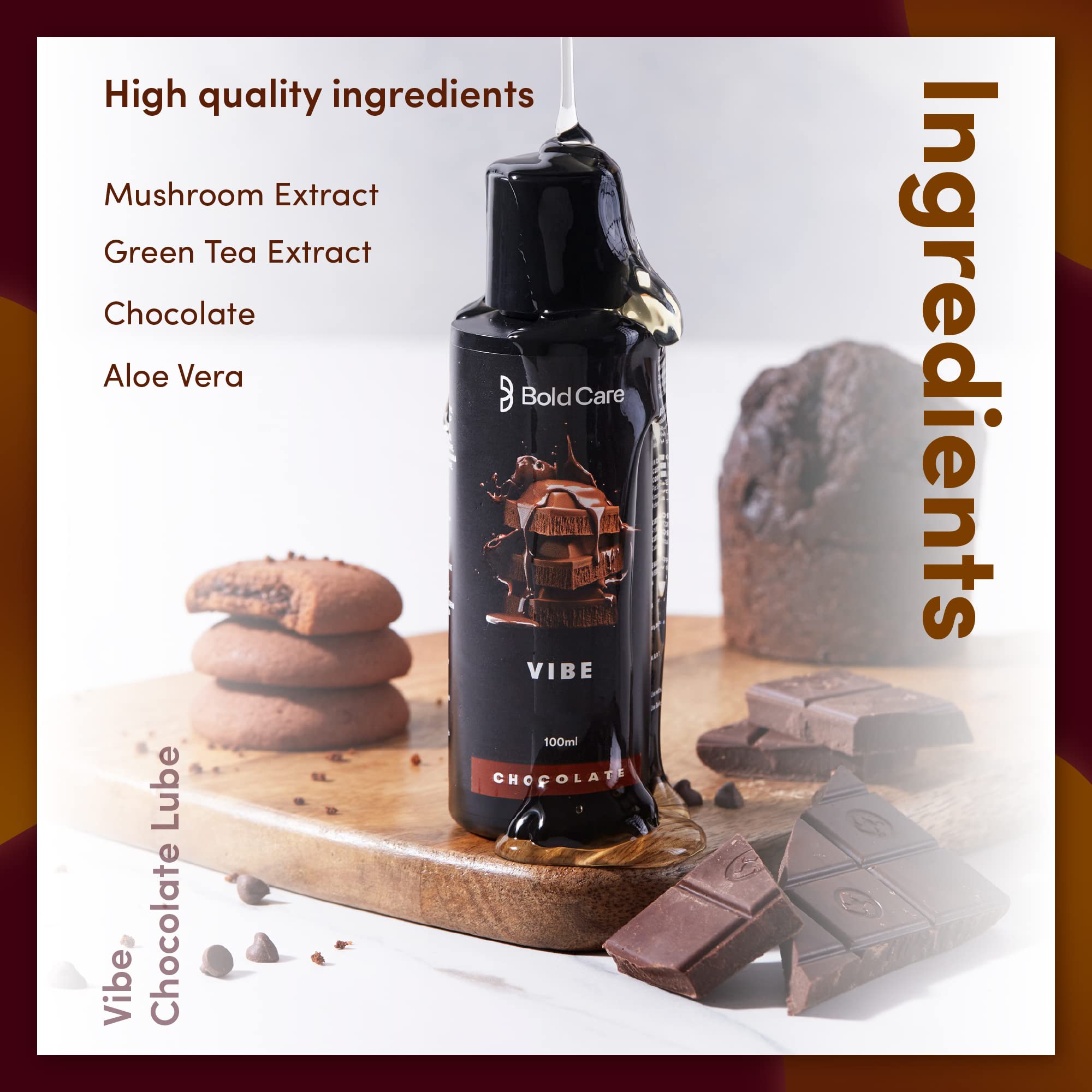 Bold Care Ultra thin Delay Condoms + Vibe - Chocolate flavoured Premium Lubricant Gel - Water based formula - Gentle on the skin – view 7
