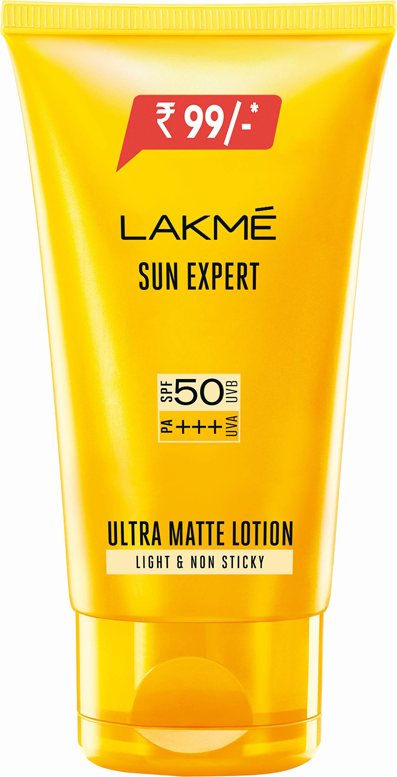 Lakme SPF 50 face sunscreen lotion tube for all skin types