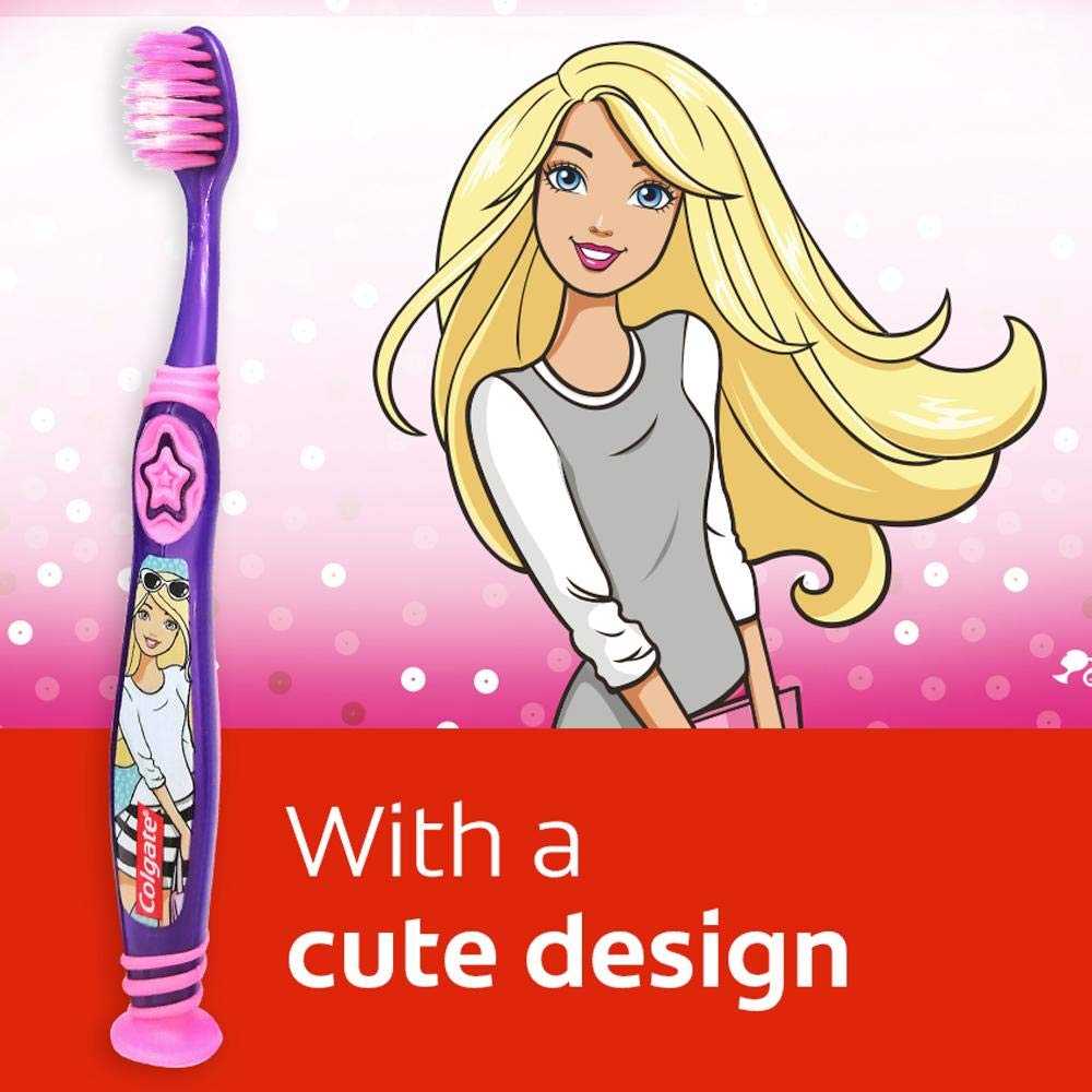 Colgate Kids Anti cavity extra Soft Tongue Cleaner Toothbrush Batman + Barbie & Anticavity Batman + Barbie Toothpaste For Kids - 80g + 80g (Bubble Fruit Flavour) Soft - 1 pc (Free Usb Led) – view 4