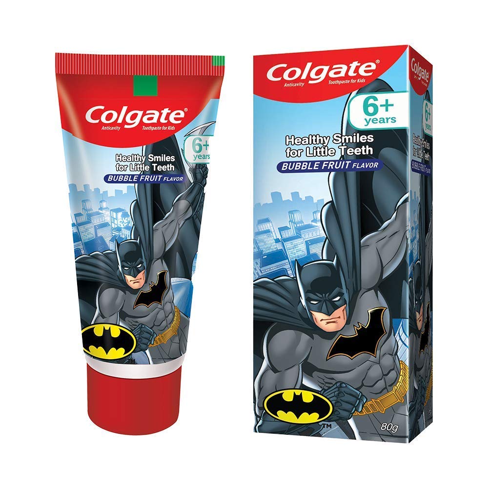 Colgate Kids Anti cavity extra Soft Tongue Cleaner Toothbrush Batman + Barbie & Anticavity Batman + Barbie Toothpaste For Kids - 80g + 80g (Bubble Fruit Flavour) Soft - 1 pc (Free Usb Led) – view 7