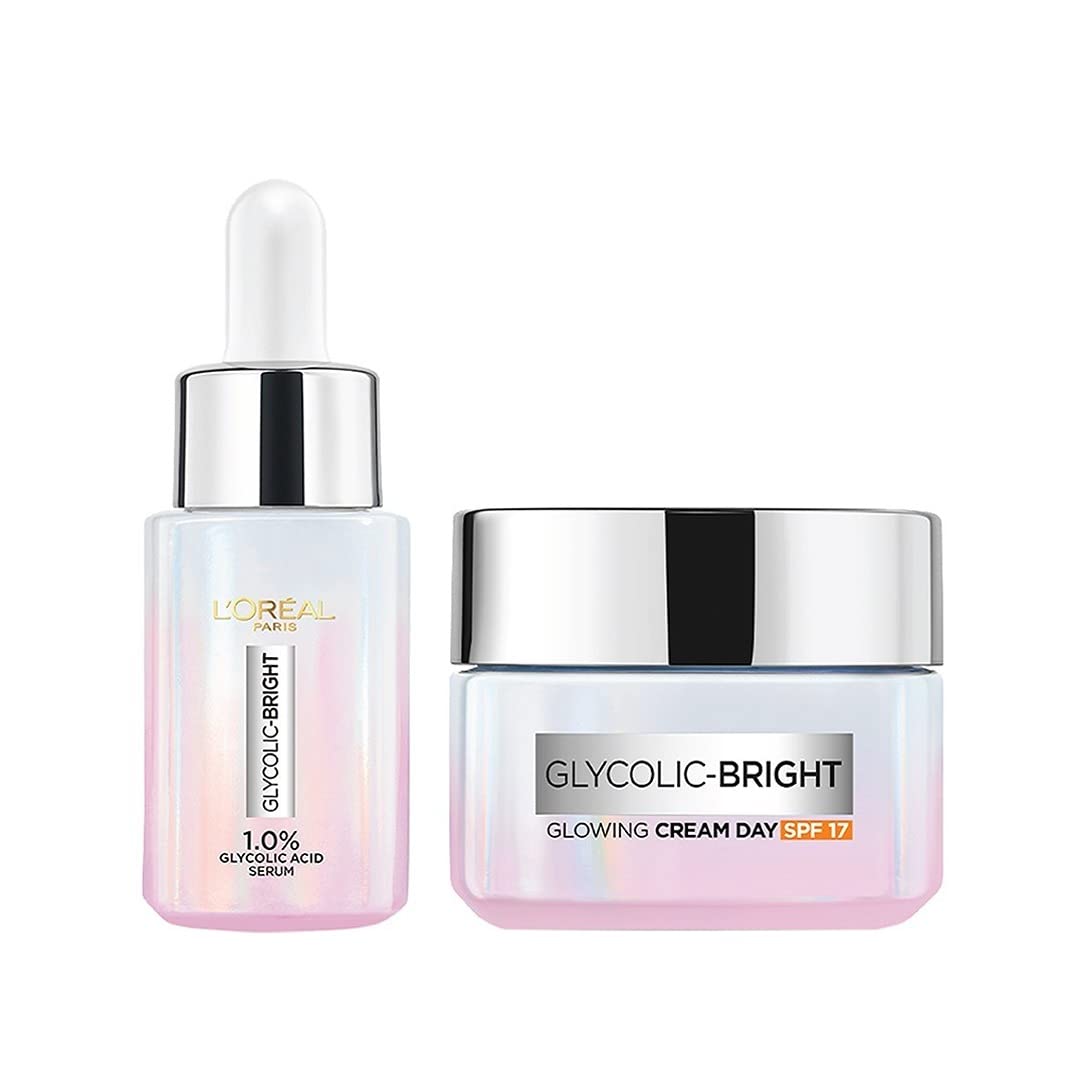 L'Oreal Paris Glycolic Bright serum and SPF 17 day cream pack