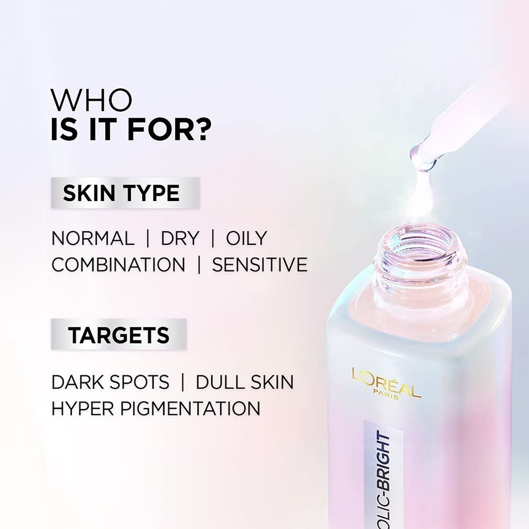 L'Oreal Paris Glycolic Bright Skin Brightening Serum, 15ml 1% Glycolic Acid For Dark Spots, Pigmentation & Uneven Skin Tone + Glycolic Bright Day Cream With Spf17, 15ml, Regime (Pack Of 2) – view 5