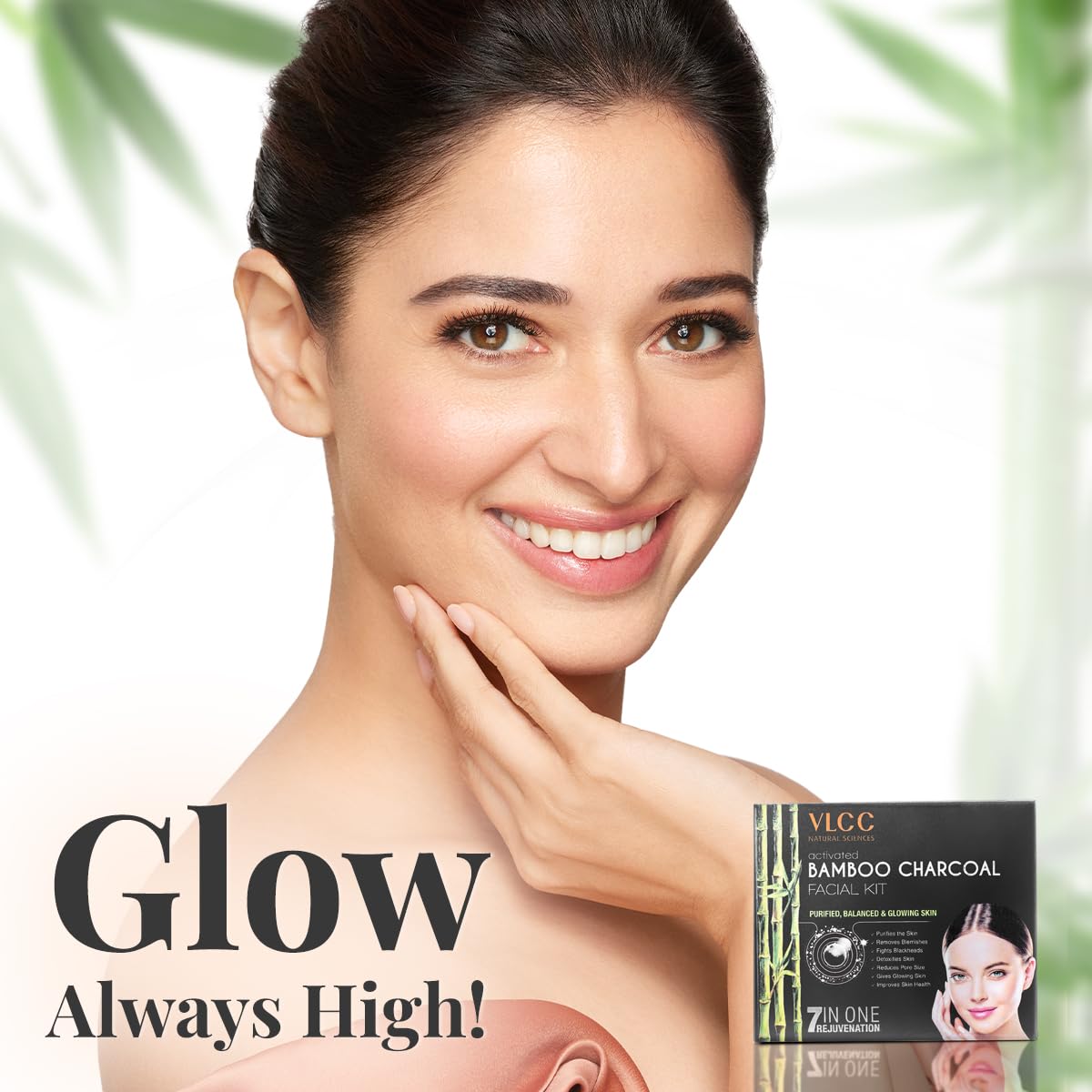 VLCC Activated Bamboo Charcoal Facial Kit - 60g For Purified, Balanced & Glowing Skin – view 3