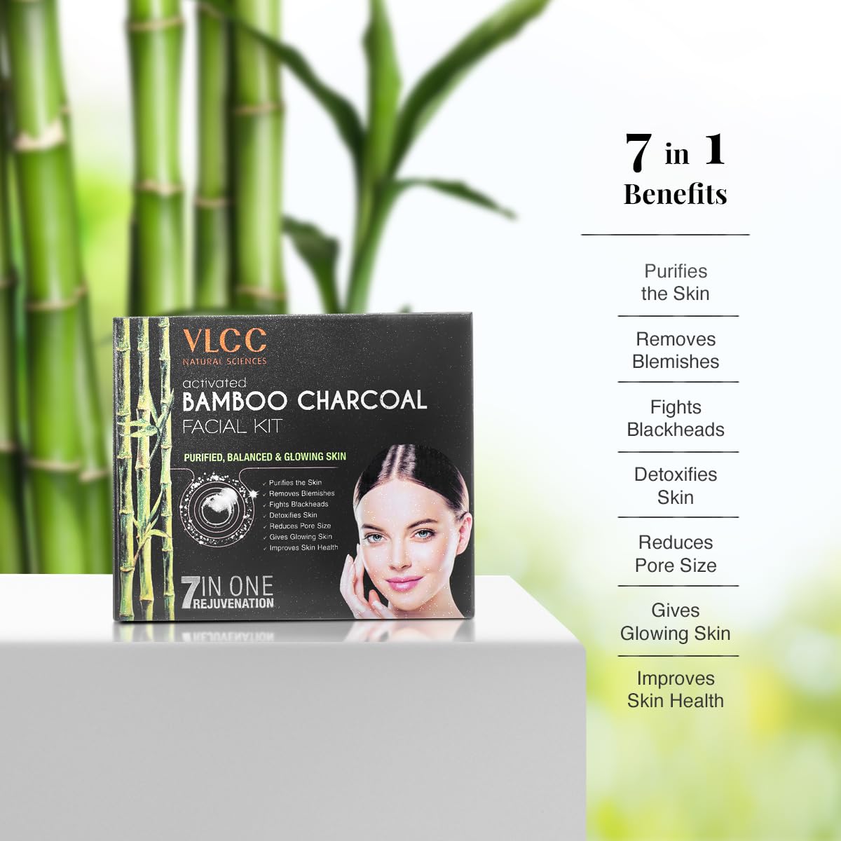 VLCC Activated Bamboo Charcoal Facial Kit - 60g For Purified, Balanced & Glowing Skin – view 4