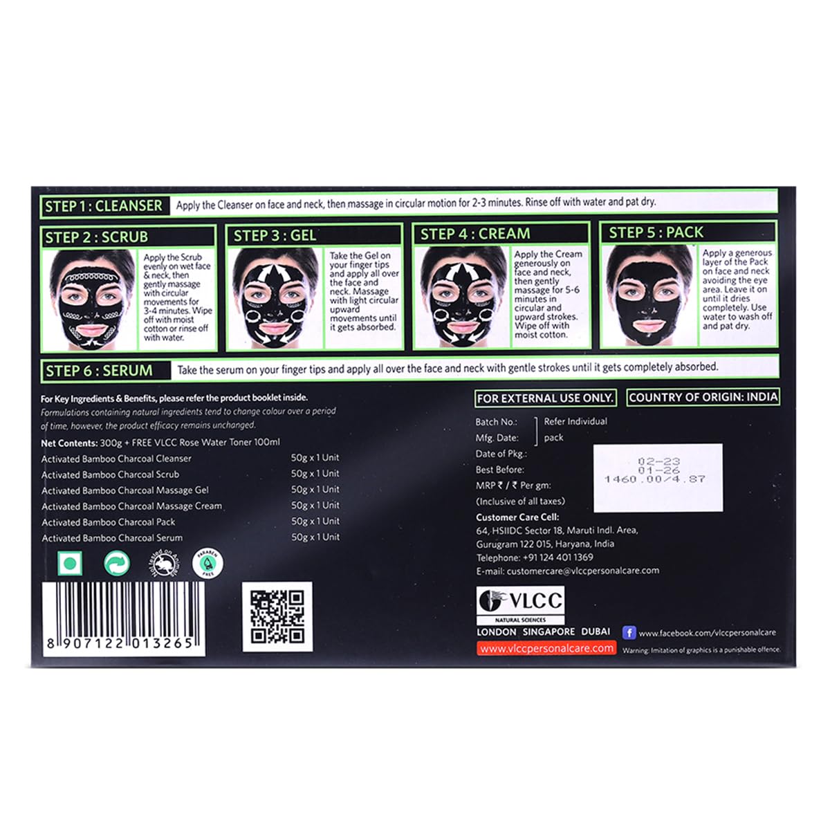 VLCC Activated Bamboo Charcoal Facial Kit - 60g For Purified, Balanced & Glowing Skin – view 8