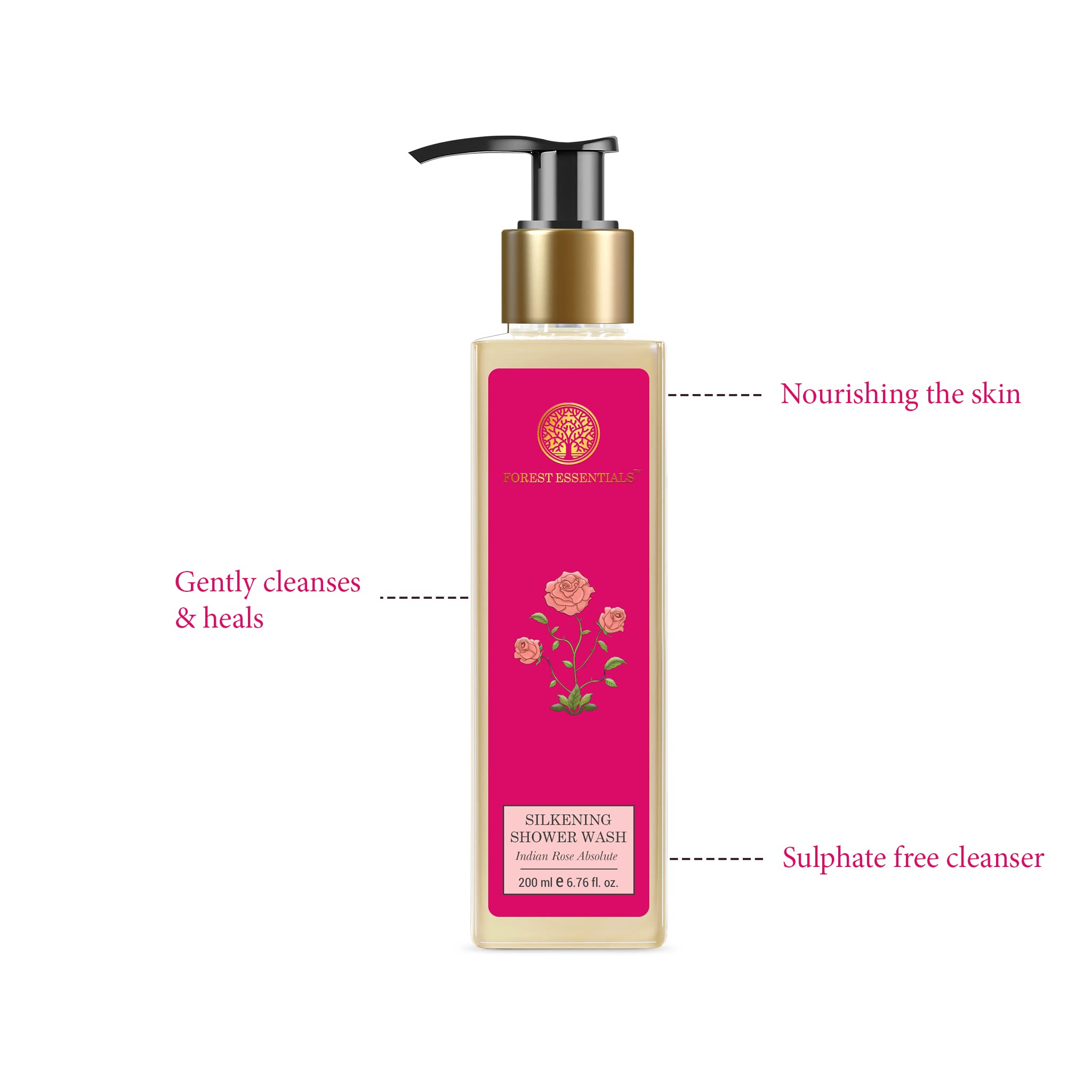 Forest Essentials Silkening Shower Wash Indian Rose Absolute – view 3