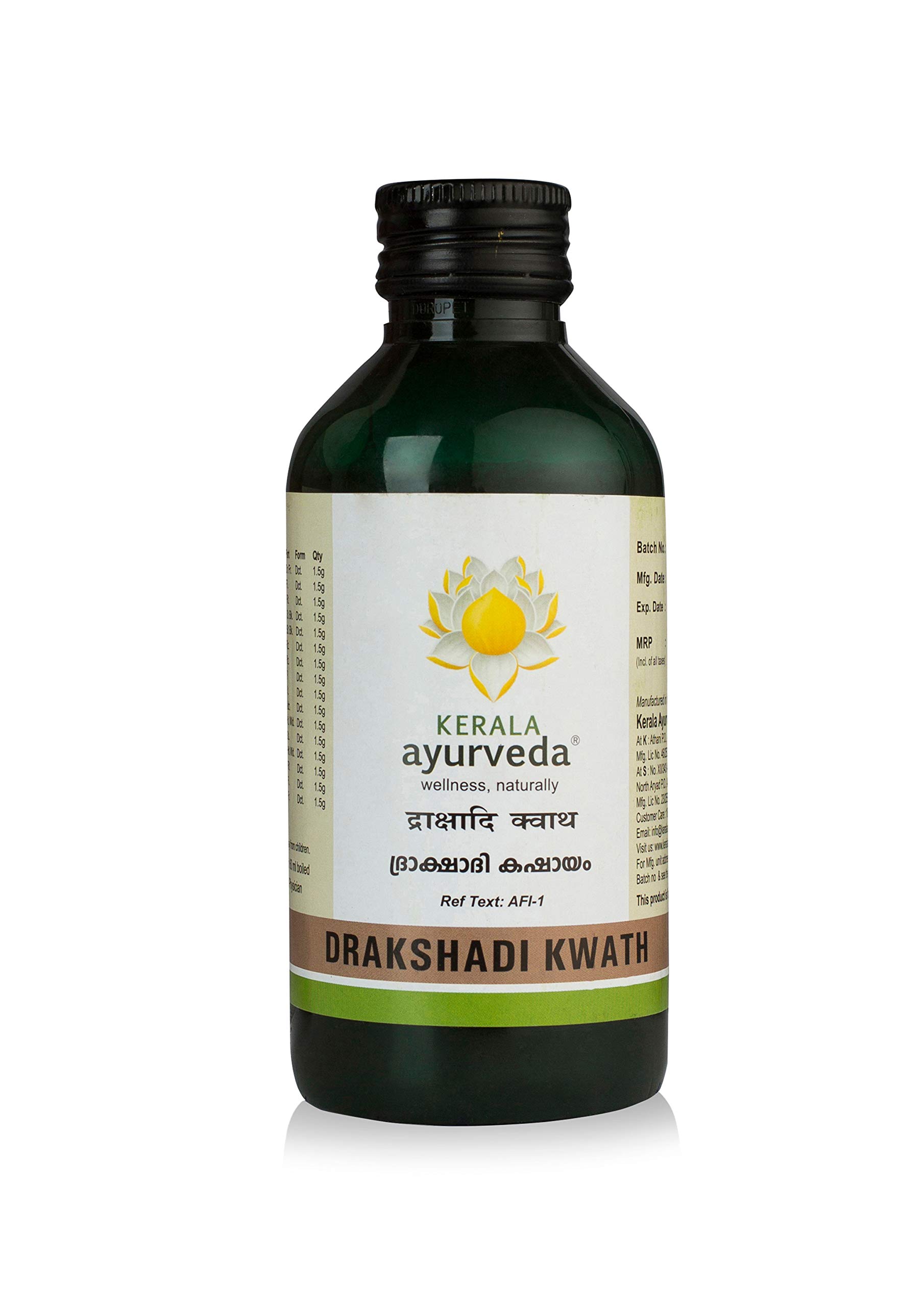 Kerala Ayurveda Drakshadi Kwath 200 ml bottle front view