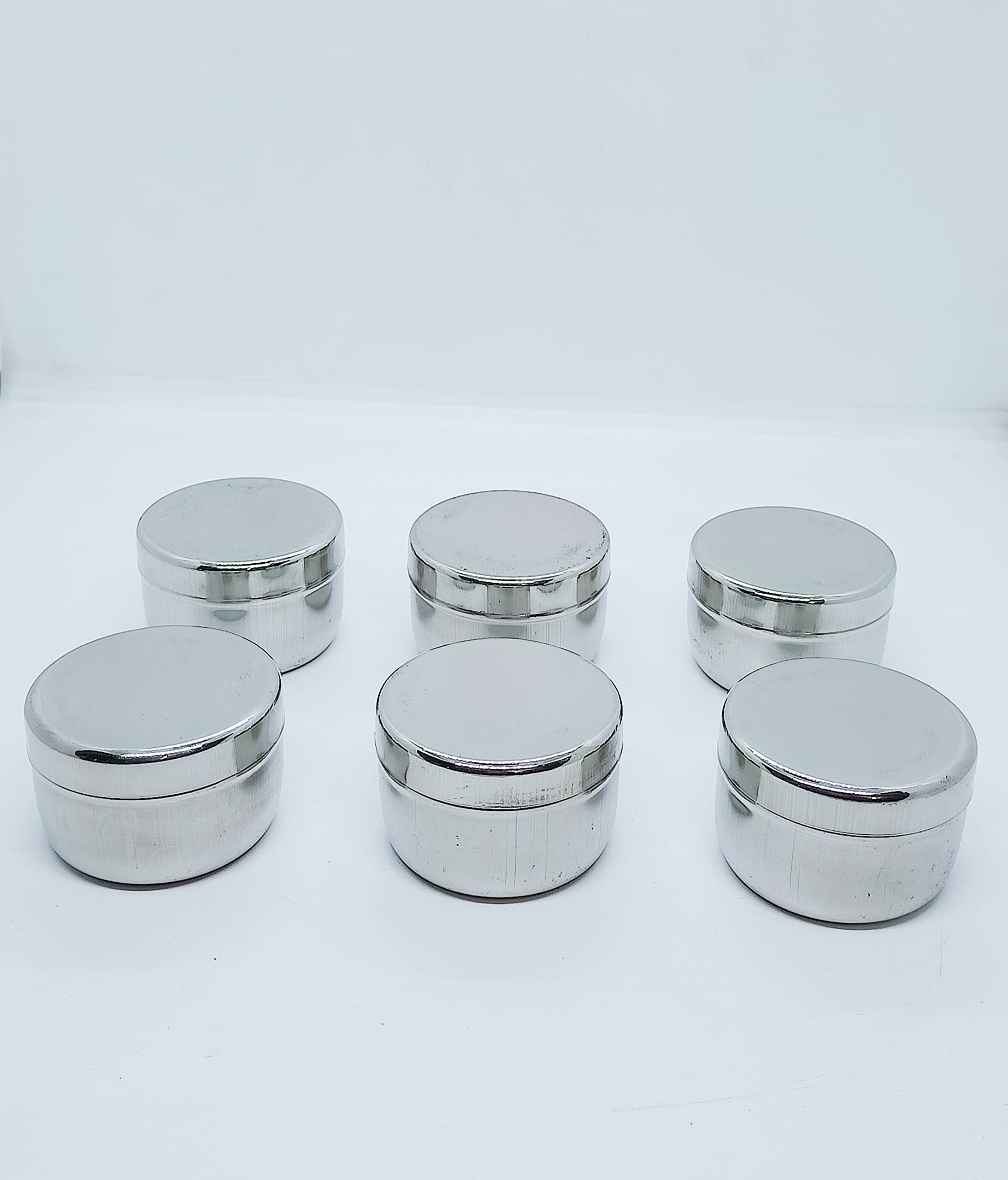 Stainless Steel Flat Steel Dabbi/Fridge Container 25 ml (Pack of 10) – view 3