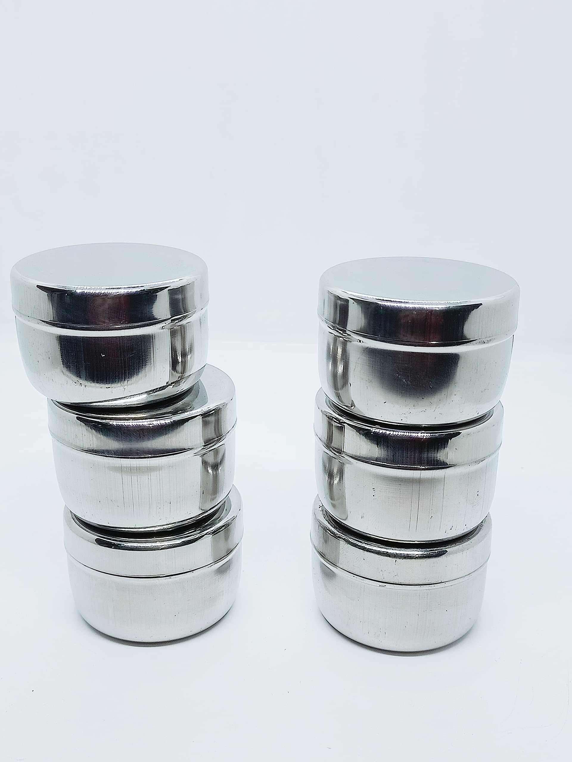 Stainless Steel Flat Steel Dabbi/Fridge Container 25 ml (Pack of 10) – view 4