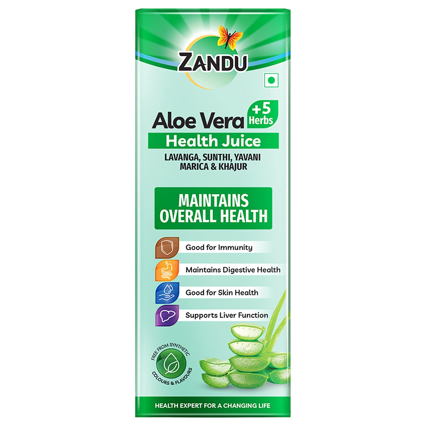 Zandu Aloe Vera and 5 Herbs Health Juice 500 ml bottle