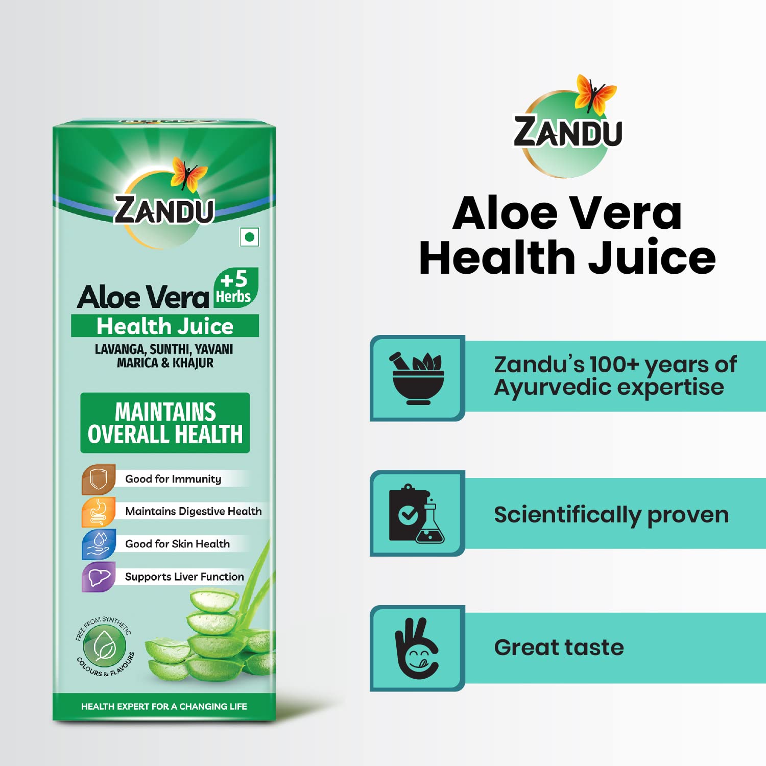 Zandu Aloe Vera + 5 Herbs Health Juice – view 2