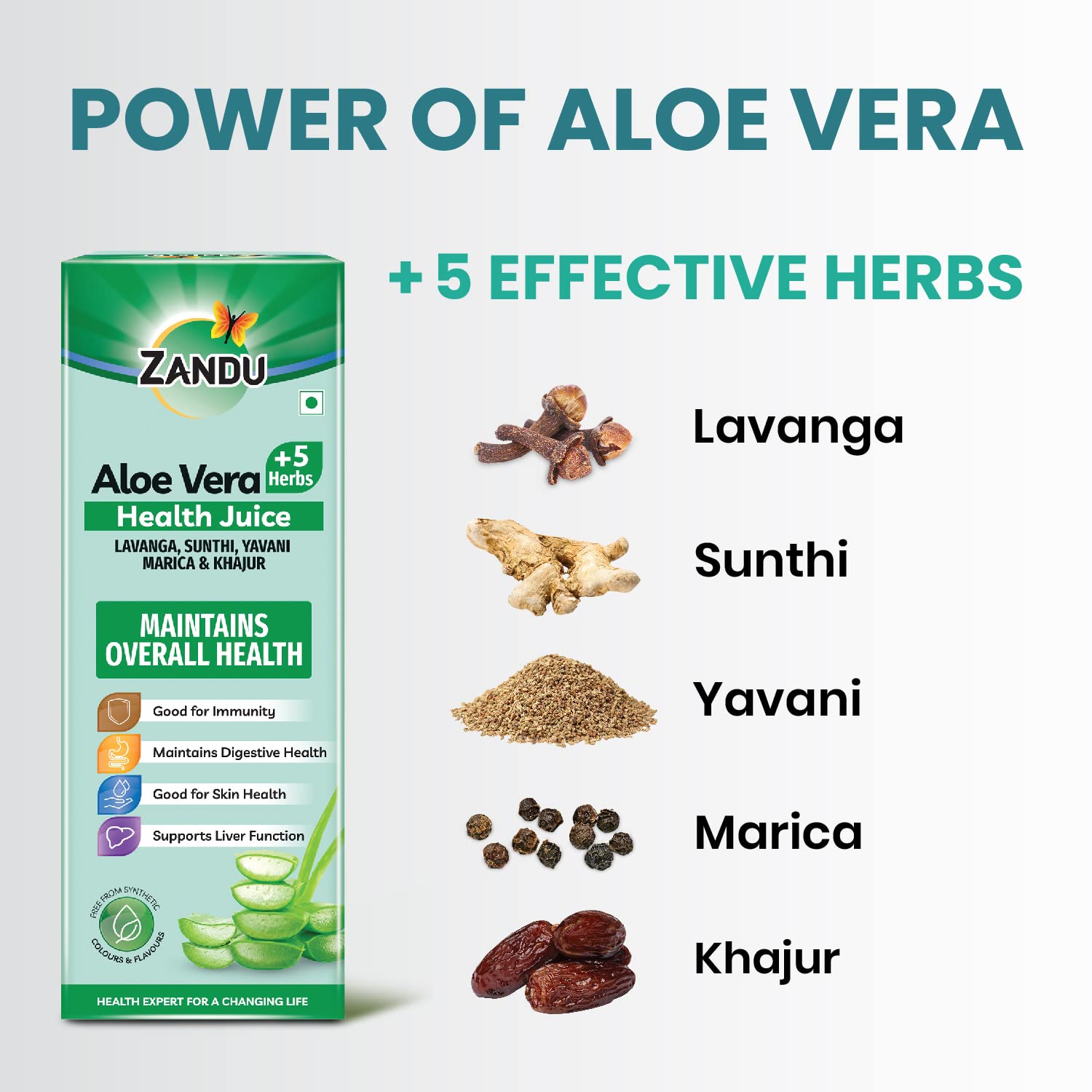 Zandu Aloe Vera + 5 Herbs Health Juice – view 3