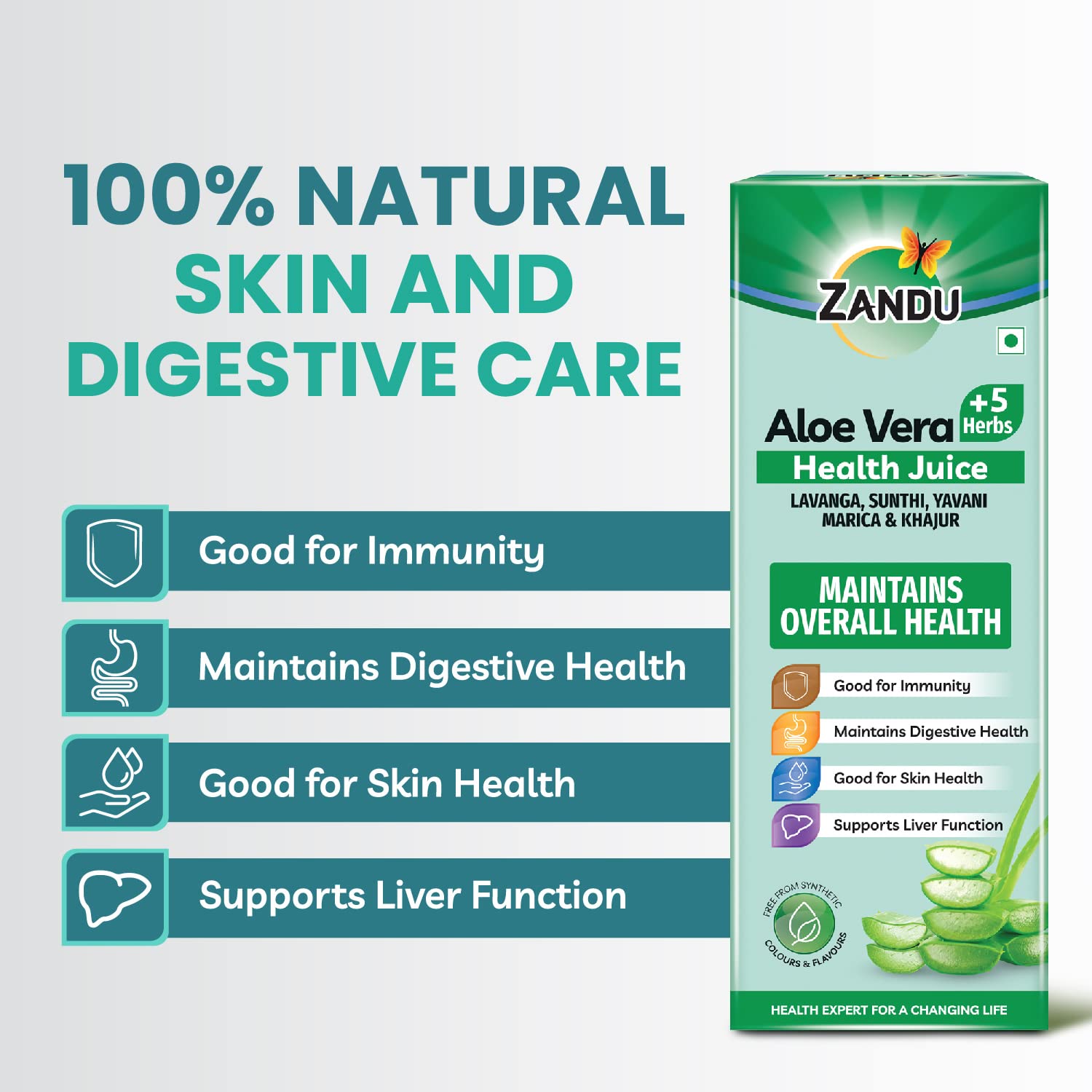 Zandu Aloe Vera + 5 Herbs Health Juice – view 4