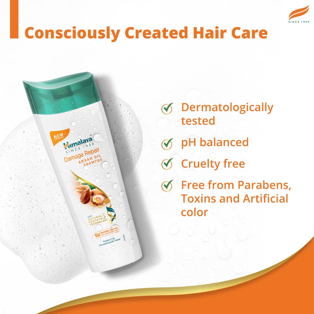 Himalaya Damage Repair Argan Oil Shampoo, 5x damage control for smoother hair, for all hair type, 340 ml – view 5