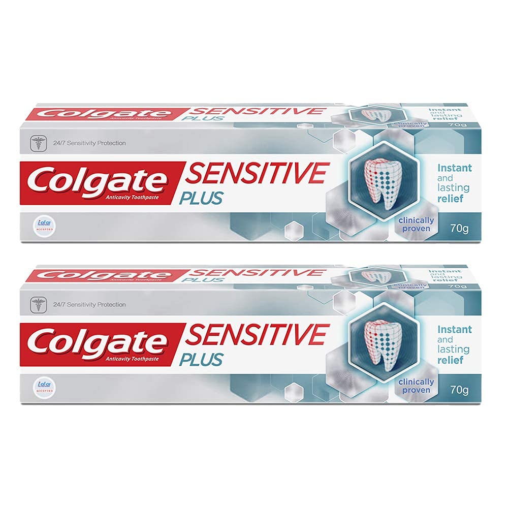 Colgate Sensitive Plus sensitivity relief toothpaste 140g pack front view
