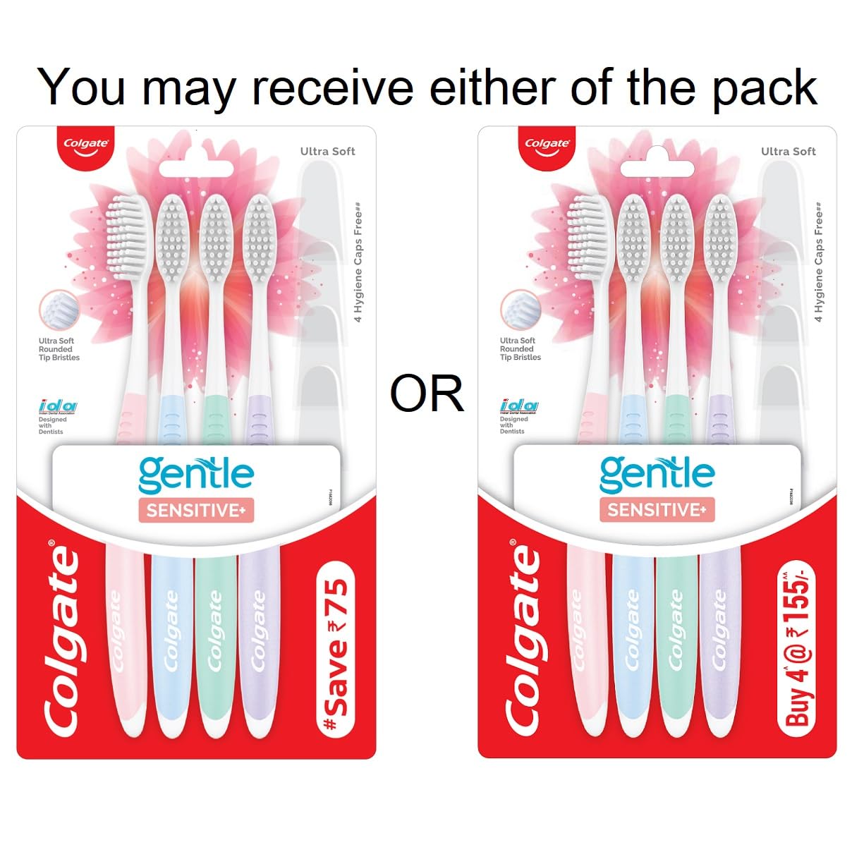 Colgate Plax Antibacterial Mouthwash, 24/7 Fresh Breath - Pack of 250ml, (Complete Care) & Colgate Sensitive Soft Bristles Manual Toothbrush for adults - 4 Pcs, Multicolor – view 6
