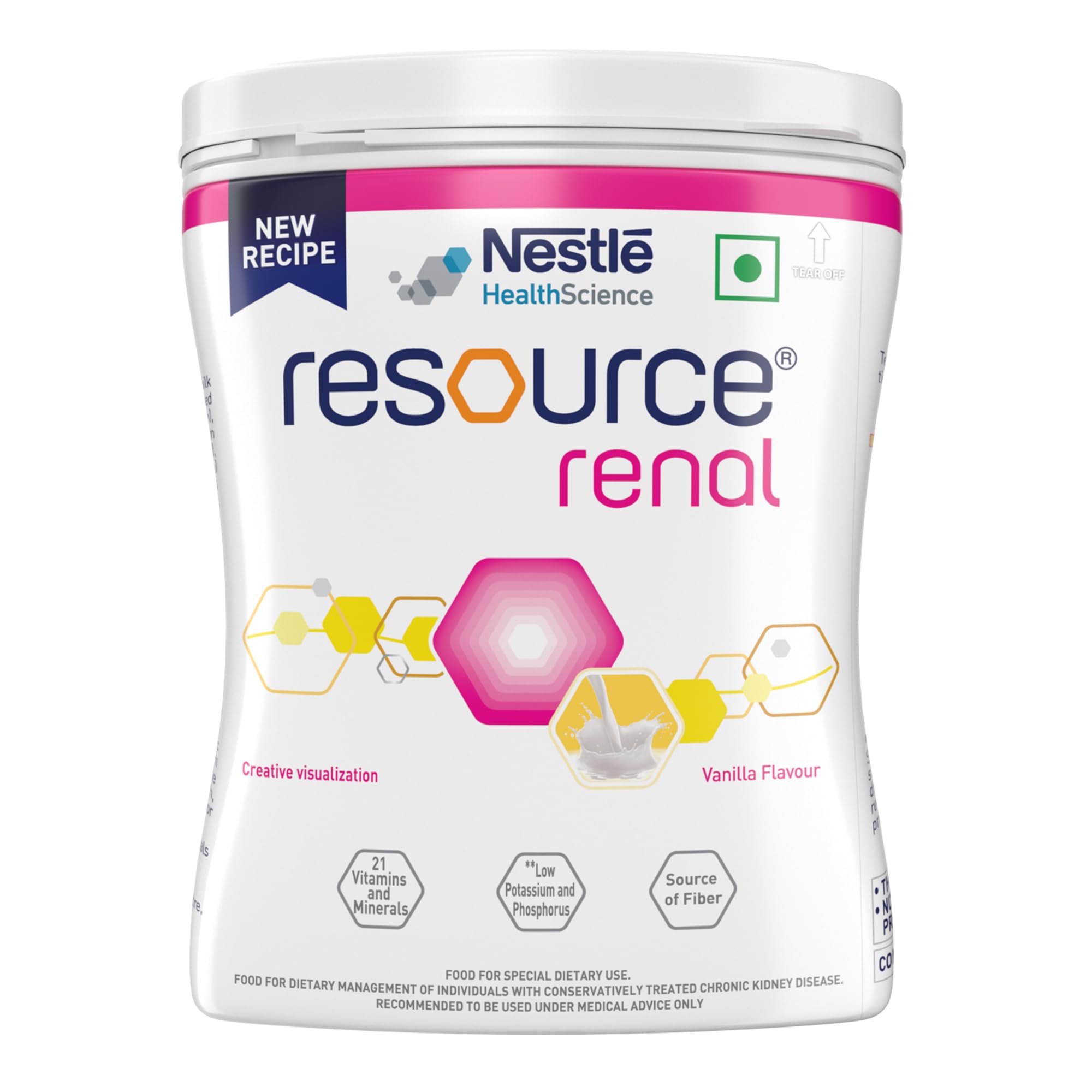 RESOURCE Renal vanilla nutritional powder jar 400g hero image