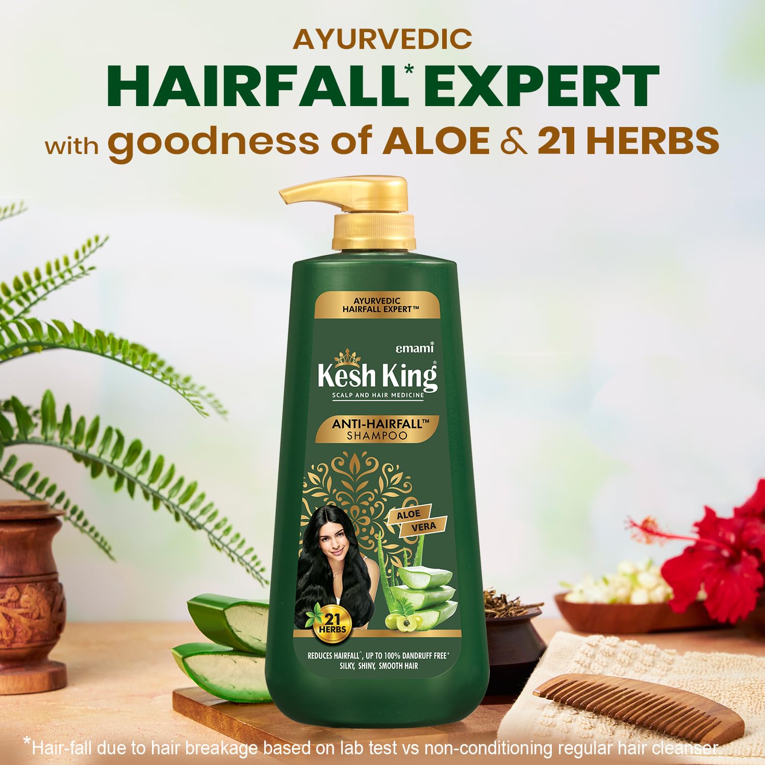 Kesh King Ayurvedic Anti Hairfall Shampoo Reduces Hairfall, 21 Natural Ingredients With The Goodness Of Aloe Vera, Bhringraja And Amla For Silky, Shiney, Smooth Hair, 1000Ml – view 2