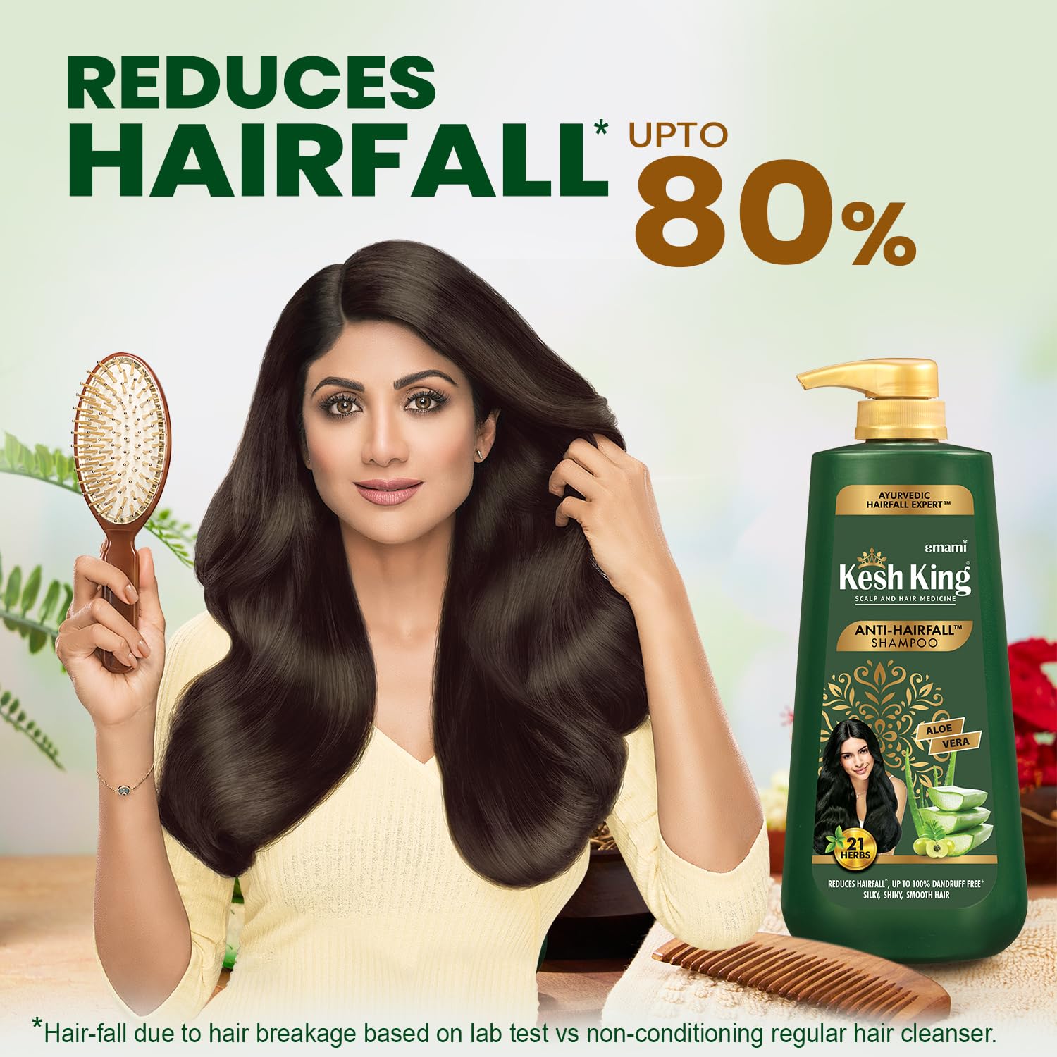 Kesh King Ayurvedic Anti Hairfall Shampoo Reduces Hairfall, 21 Natural Ingredients With The Goodness Of Aloe Vera, Bhringraja And Amla For Silky, Shiney, Smooth Hair, 1000Ml – view 3