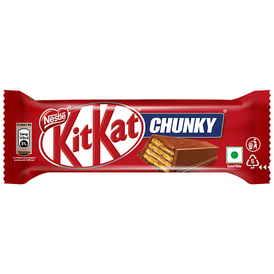 Front view of Nestlé Kit Kat Chunky 40 g chocolate bar