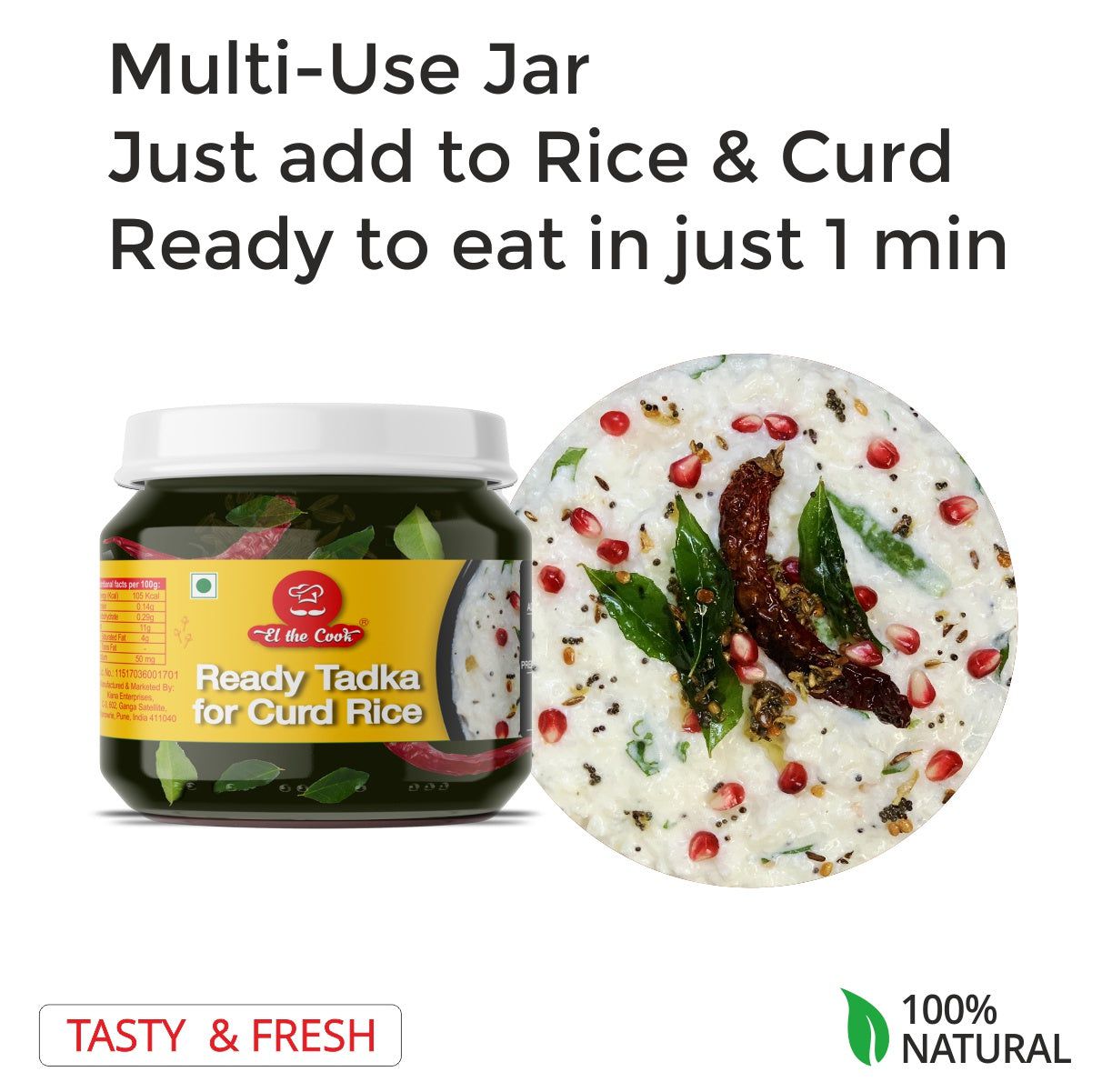 El The Cook Curd Rice Tadka Jar - 180g – view 3