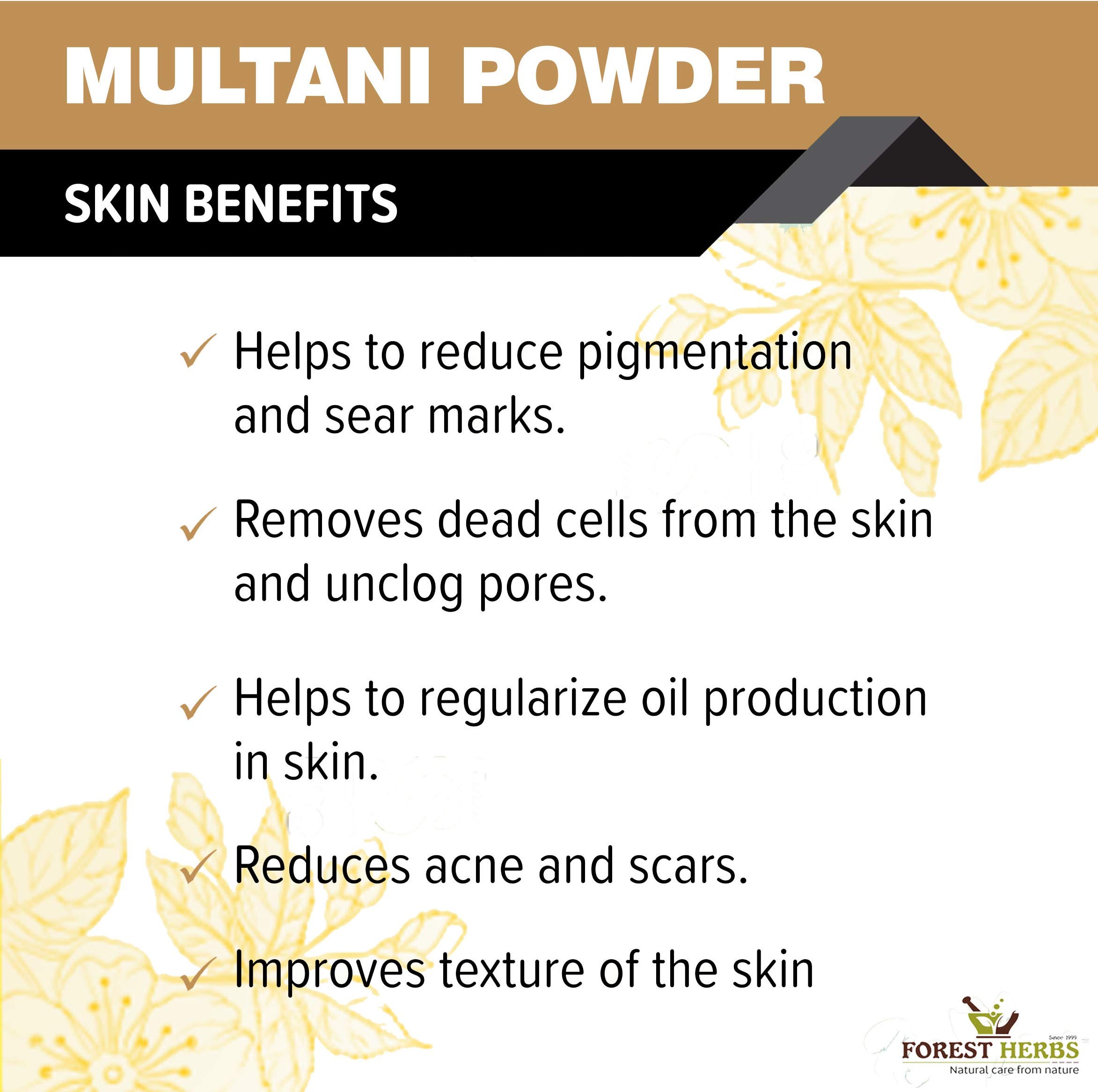The Forest Herbs Natural Care From Nature 100% Pure Multani Mitti Powder for Face Pack (200g) For Exfoliating Soothing Nourishing Face, Skin & Hair – view 4