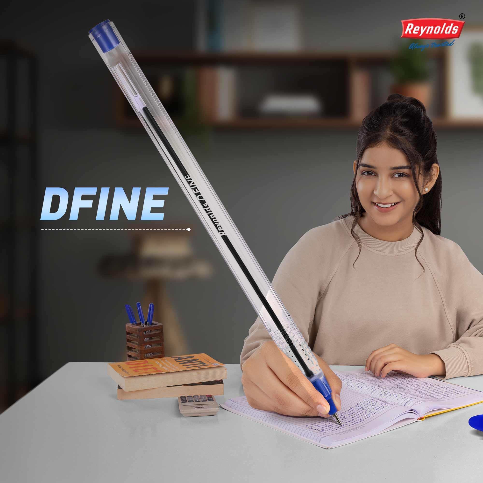 Reynolds DFINE Ball Pen SET - 25 BLUE PENS WITH COMFORTABLE GRIP – view 3