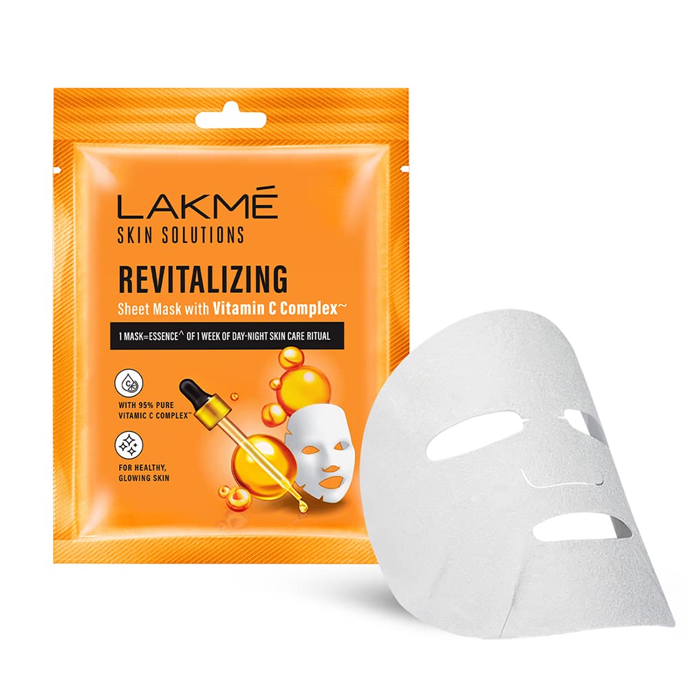 Lakme revitalizing sheet mask with vitamin C and aloe vera scent