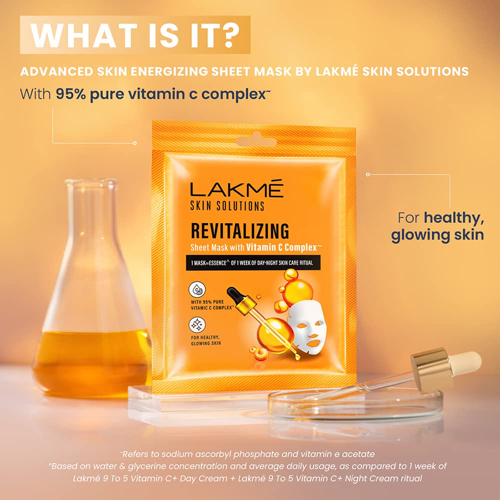 LAKMÉ Skin Solutions Sheet Mask Revitalizing with Vitamin C 25ml – view 4