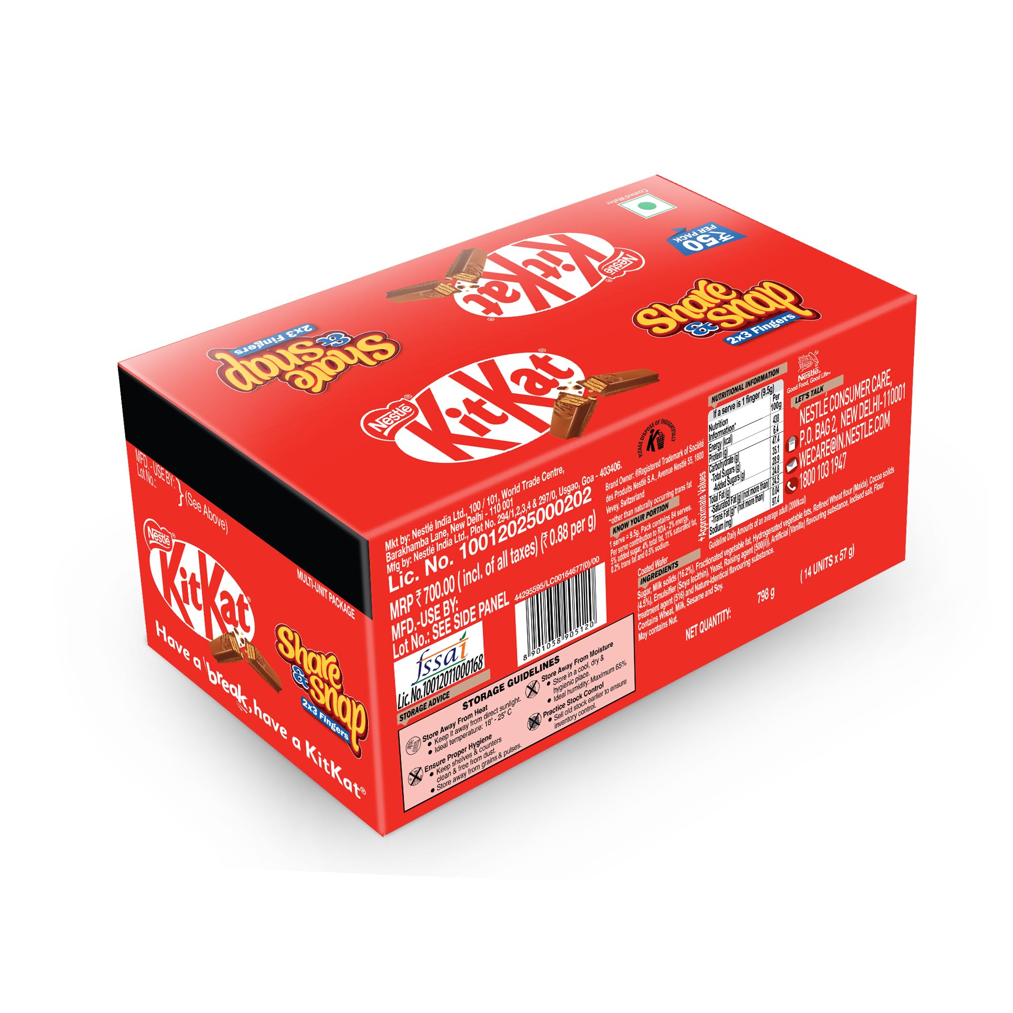 Nestle-KitKat Share & Snap 2×3 Fingers, 57g each, (Pack of 14) – view 2