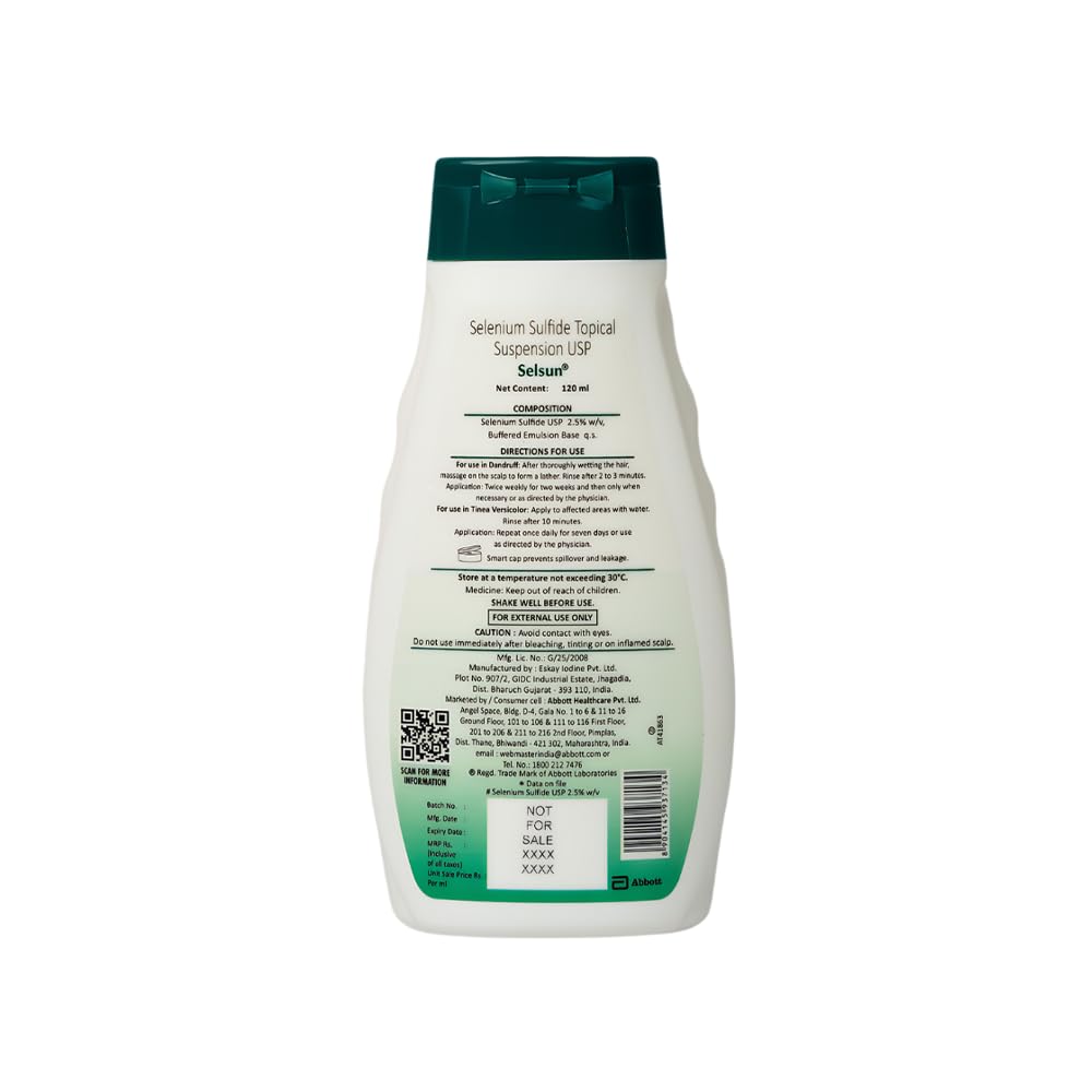Abbott Selsun Suspension Anti Dandruff Shampoo, Clears away dandruff flakes, Relieves from excessive oil, Relieves from dandruff related itching (120ml) – view 3