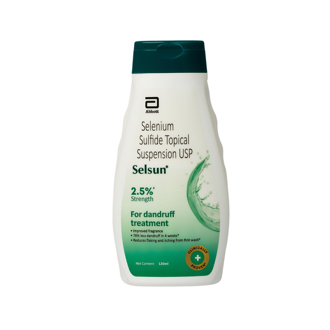 Selsun suspension shampoo bottle for flaky itchy oily scalp