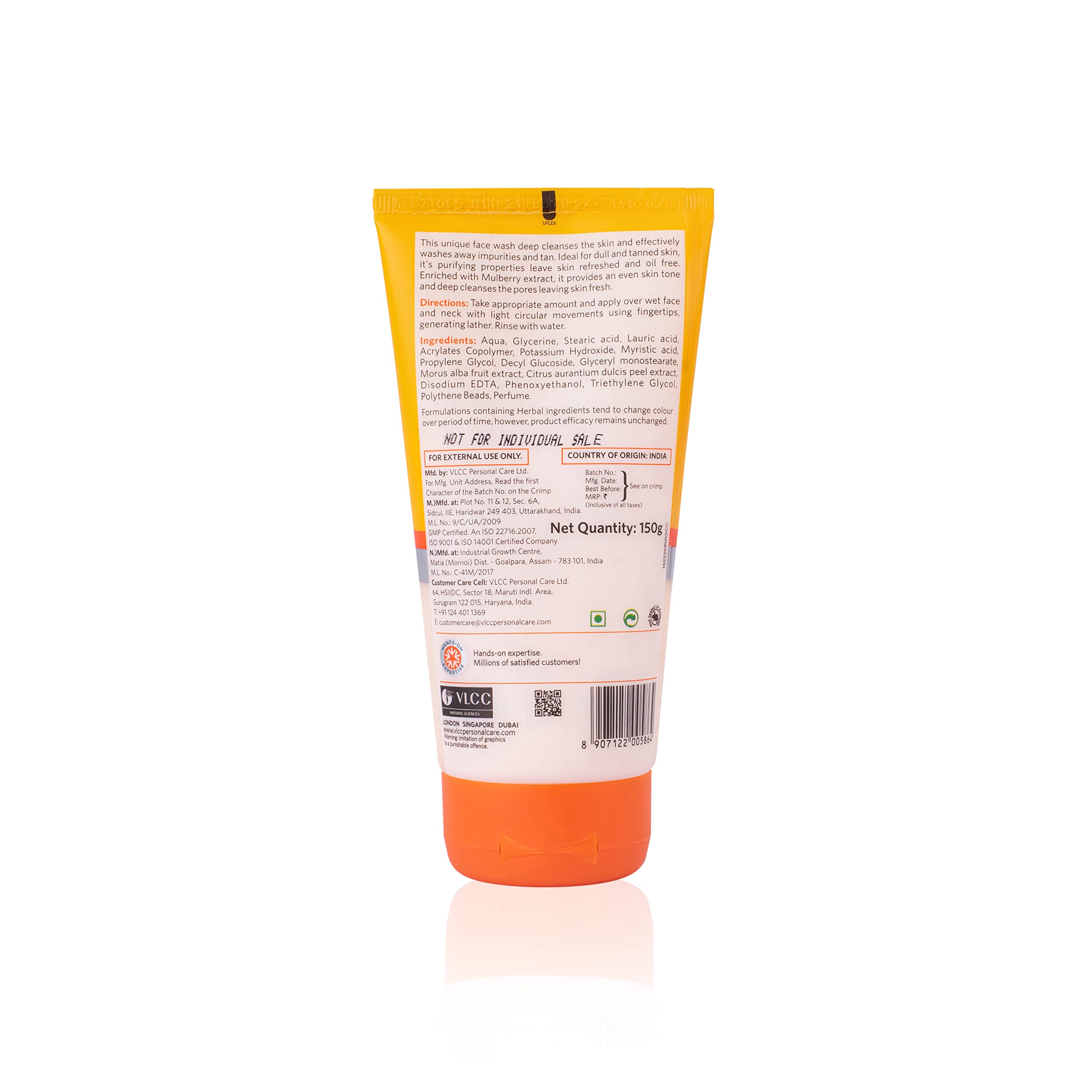 VLCC Turmeric & Berberis Face Wash + Anti Tan Skin Lightening Face Wash -150ml X 2 - Buy One Get One - with Turmeric & Berberis, Mulberry Extract, and Orange Peel Extract – view 3
