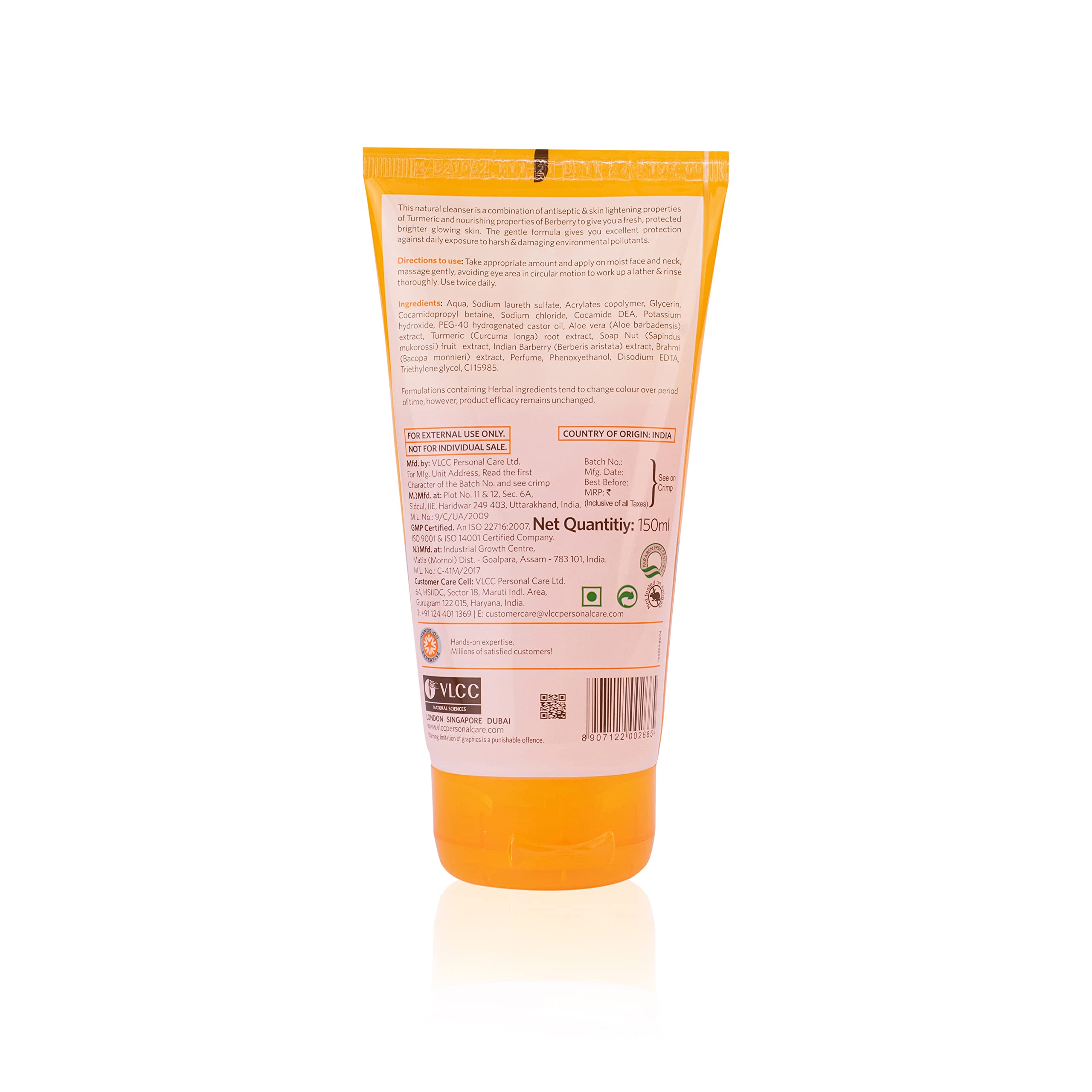 VLCC Turmeric & Berberis Face Wash + Anti Tan Skin Lightening Face Wash -150ml X 2 - Buy One Get One - with Turmeric & Berberis, Mulberry Extract, and Orange Peel Extract – view 5