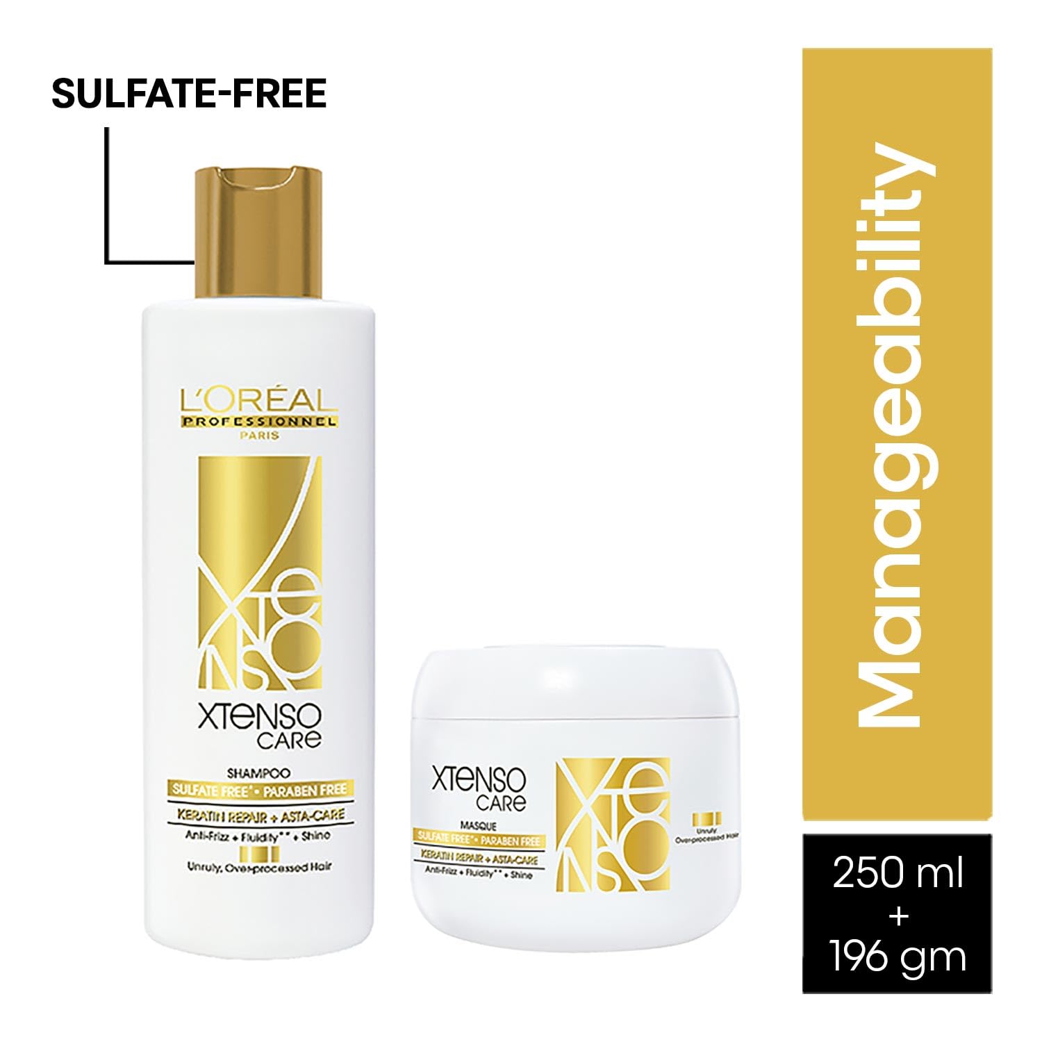 L'OREAL PROFESSIONNEL PARIS Xtenso Care Sulfate-Free* Shampoo 250Ml And Hair Masque 200Ml Combo For All Hair Types (Pack Of 2) – view 9
