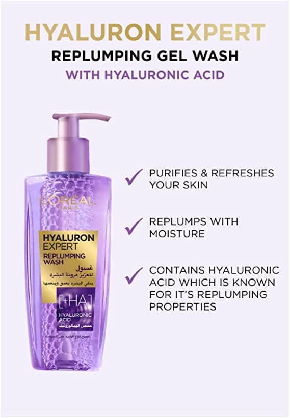 L'Oreal Paris Hyaluron Expert Replumping Face Wash with Hyaluronic Acid, 200ml – view 3