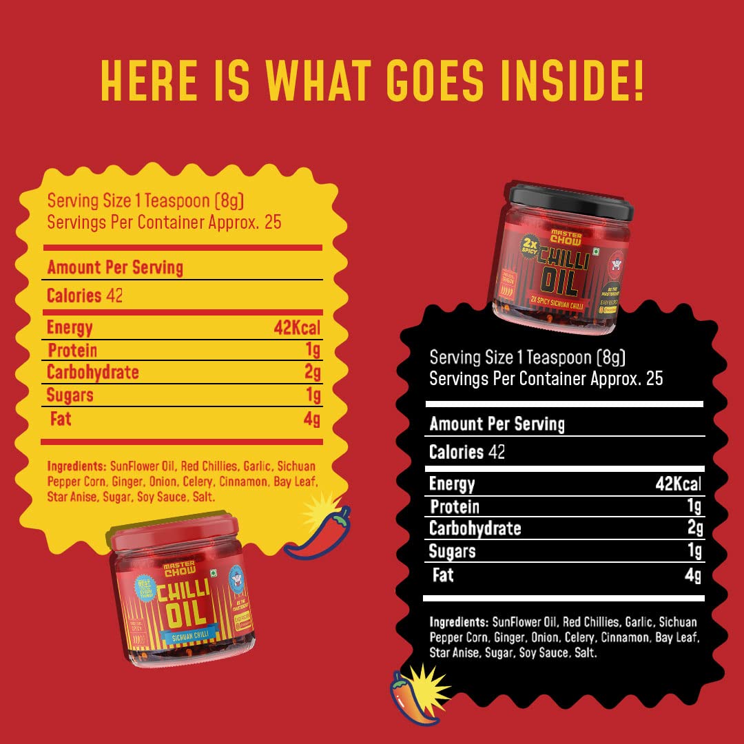 MasterChow Combo Of Mild Chilli Oil Sauce&Double Trouble 2X Spicy Sichuan Chilly Oil Sauce(New Launch) – view 3