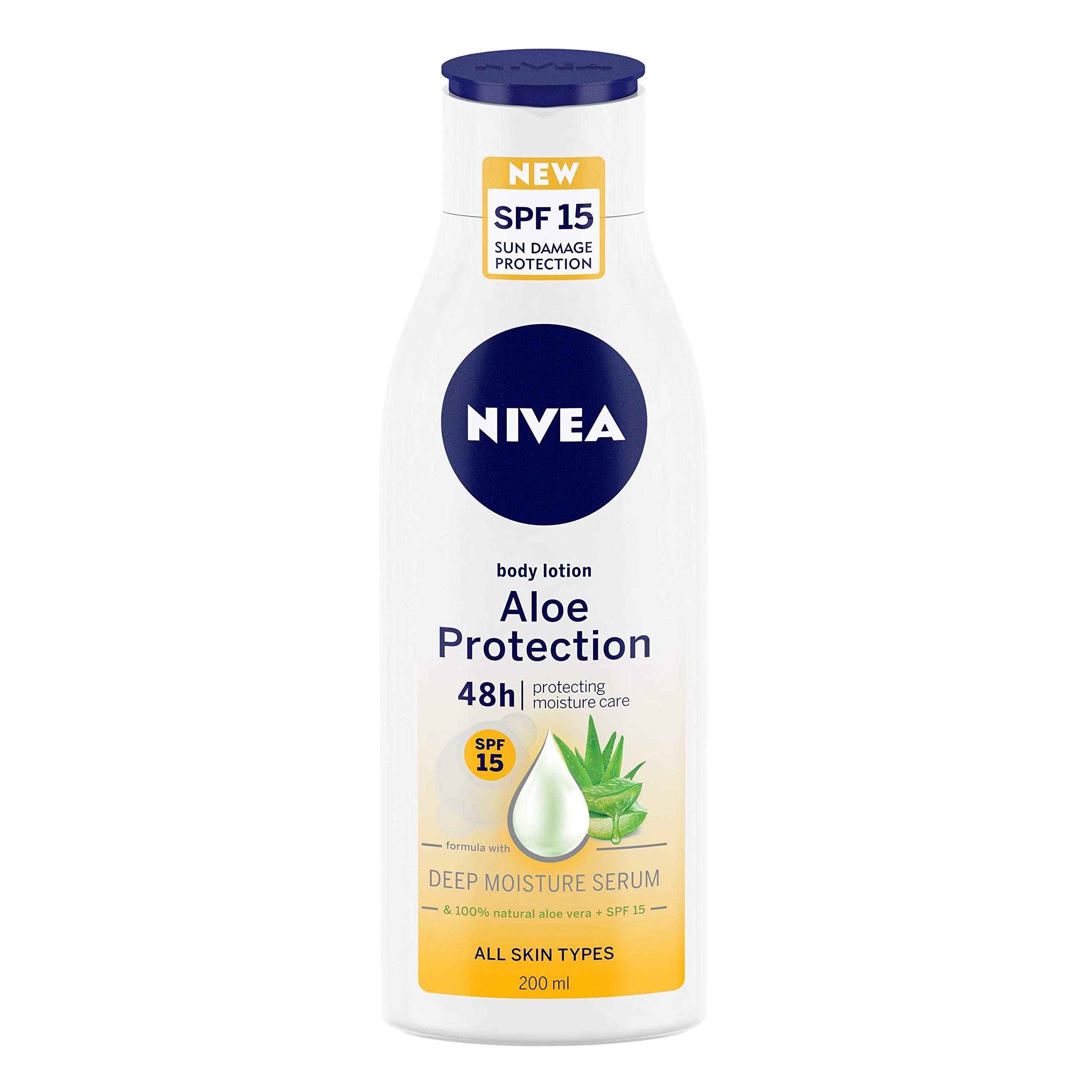 NIVEA Aloe Protection Body Lotion 200 ml bottle with SPF 15