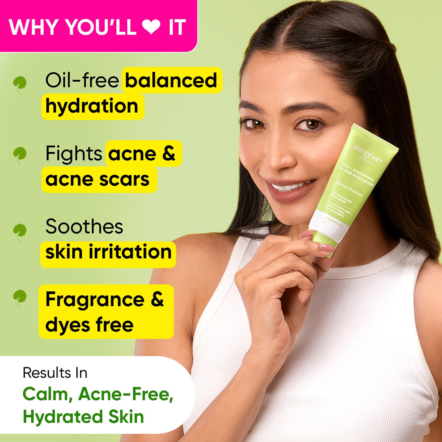 Dot & Key CICA + Niacinamide Oil Free Moisturizer for Acne Prone Skin – view 2