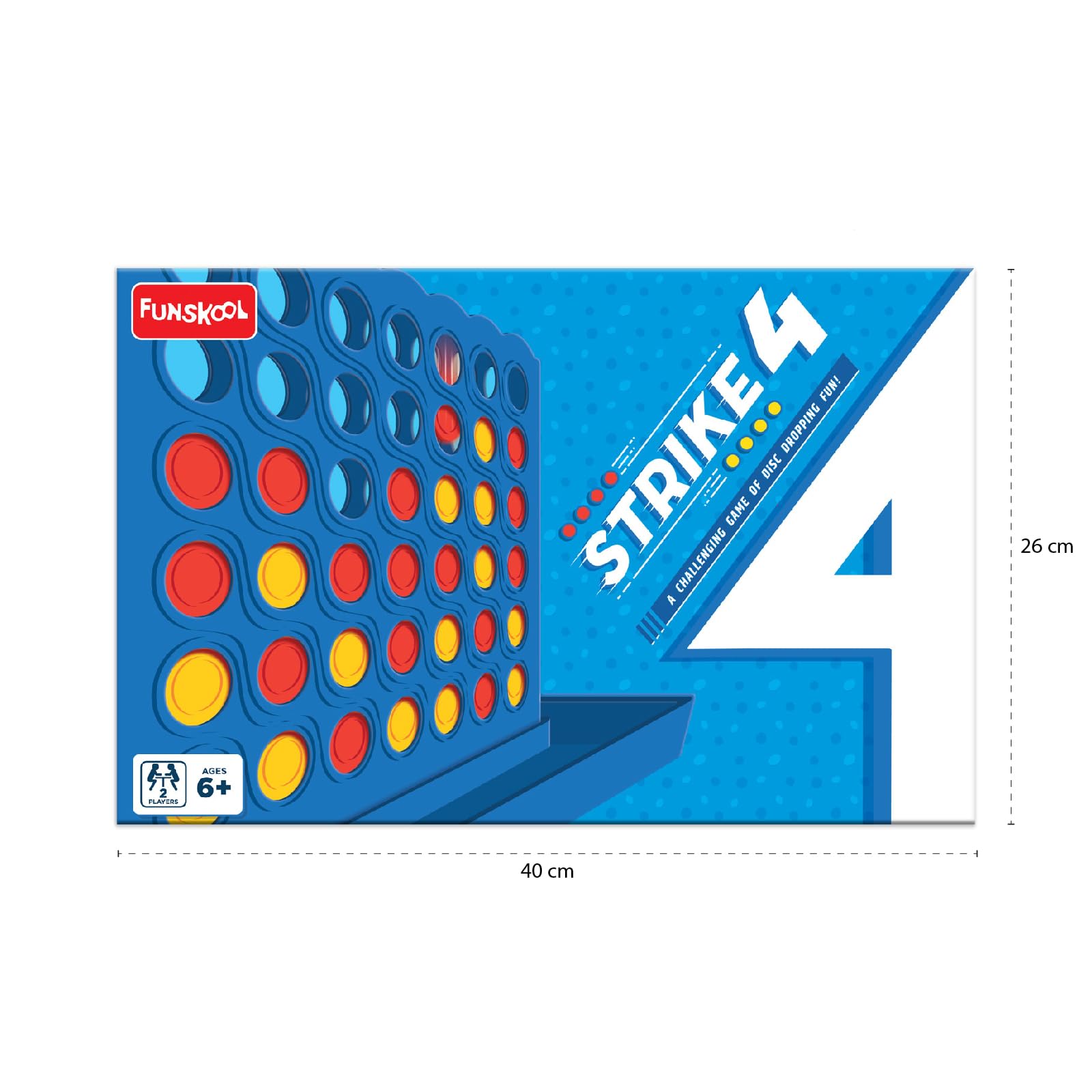 Funskool Games - Strike 4, Classic disc Dropping Game, Get 4 in a Row, Connect Game, 2 Players, 6 & Above – view 2