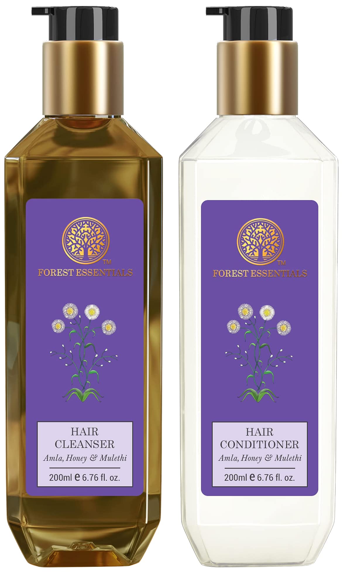 200 ml Forest Essentials amla honey mulethi hair cleanser bottle