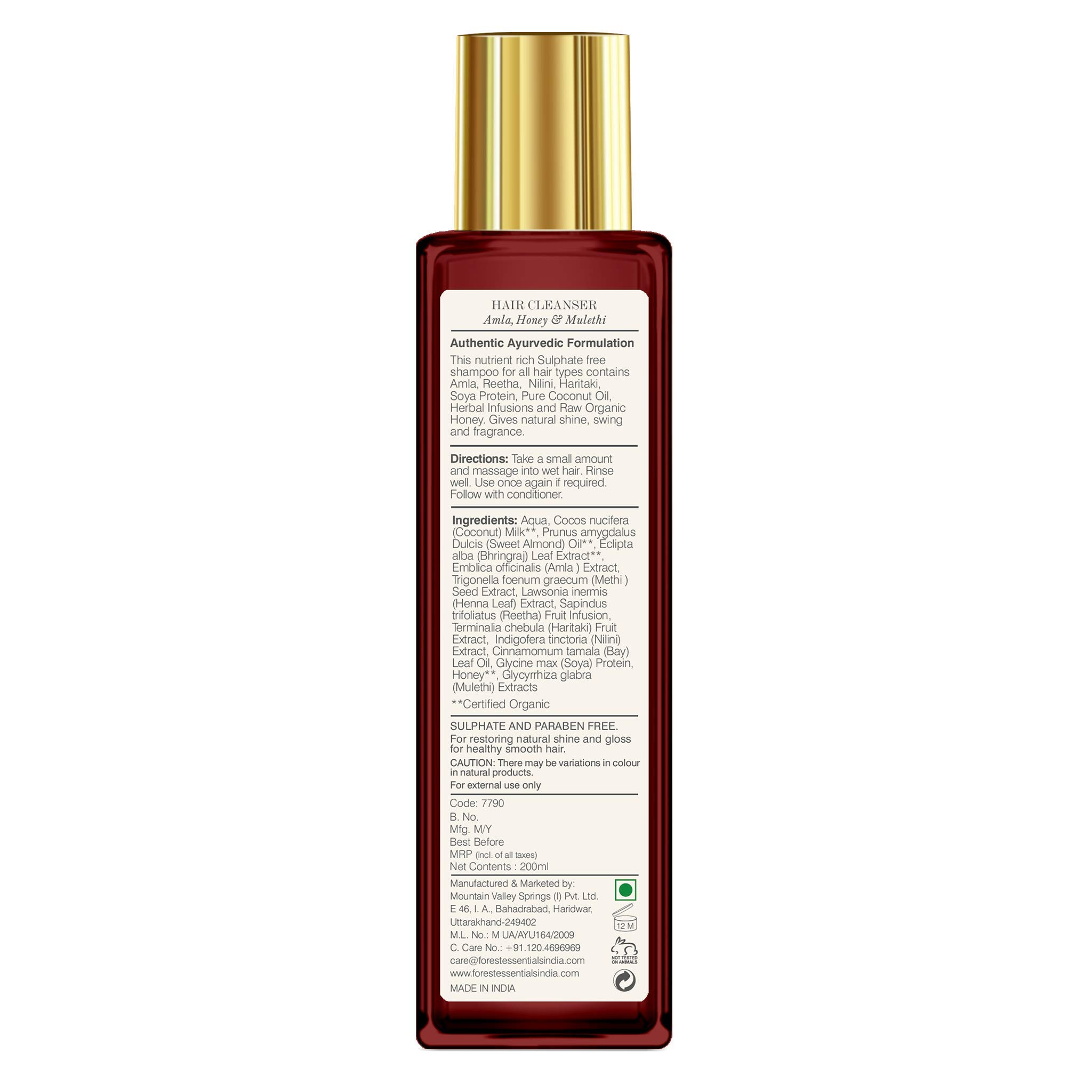 Forest Essentials Hair Cleanser, Amla, Honey and Mulethi, 200ml (Shampoo & Conditioner Combo) – view 4