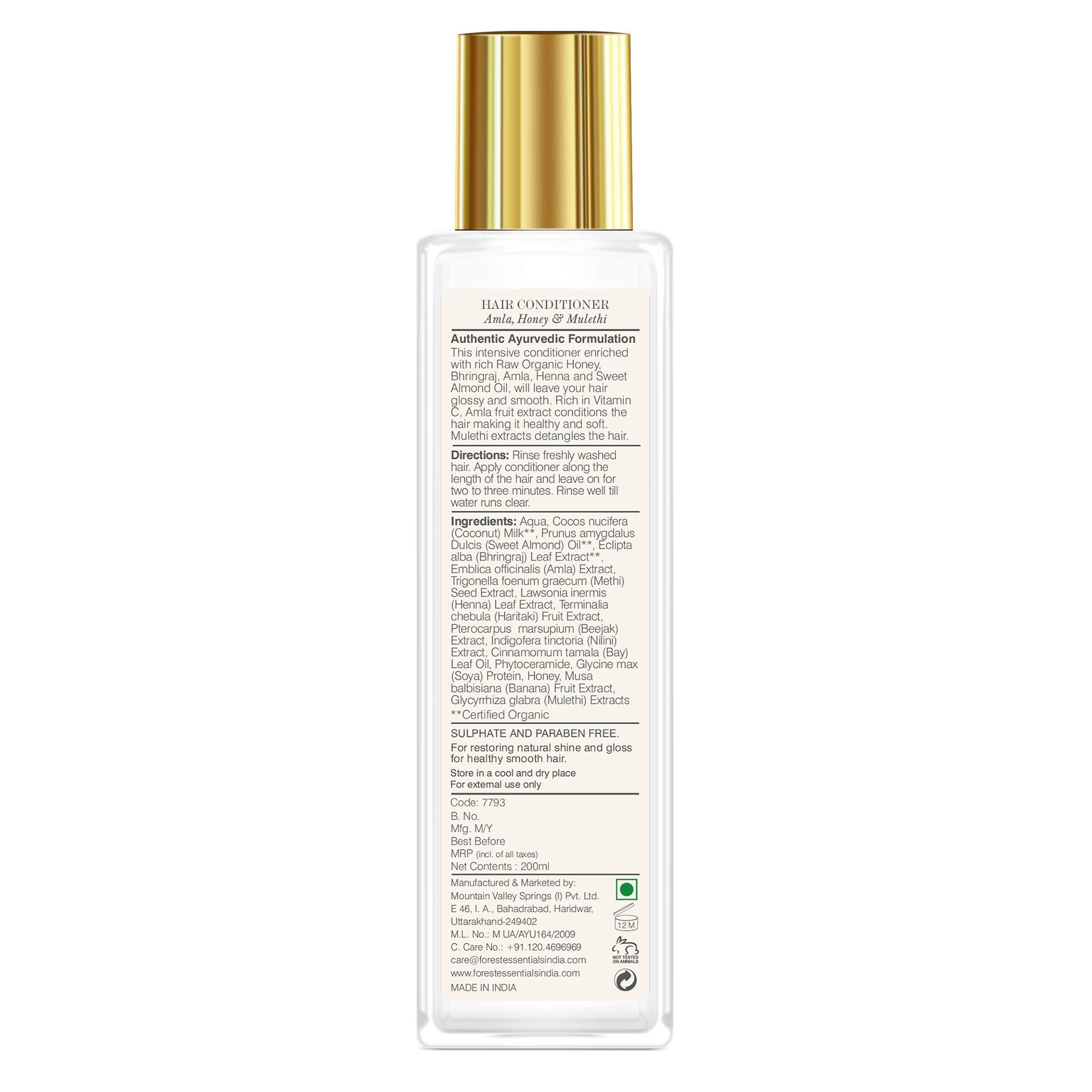 Forest Essentials Hair Cleanser, Amla, Honey and Mulethi, 200ml (Shampoo & Conditioner Combo) – view 7