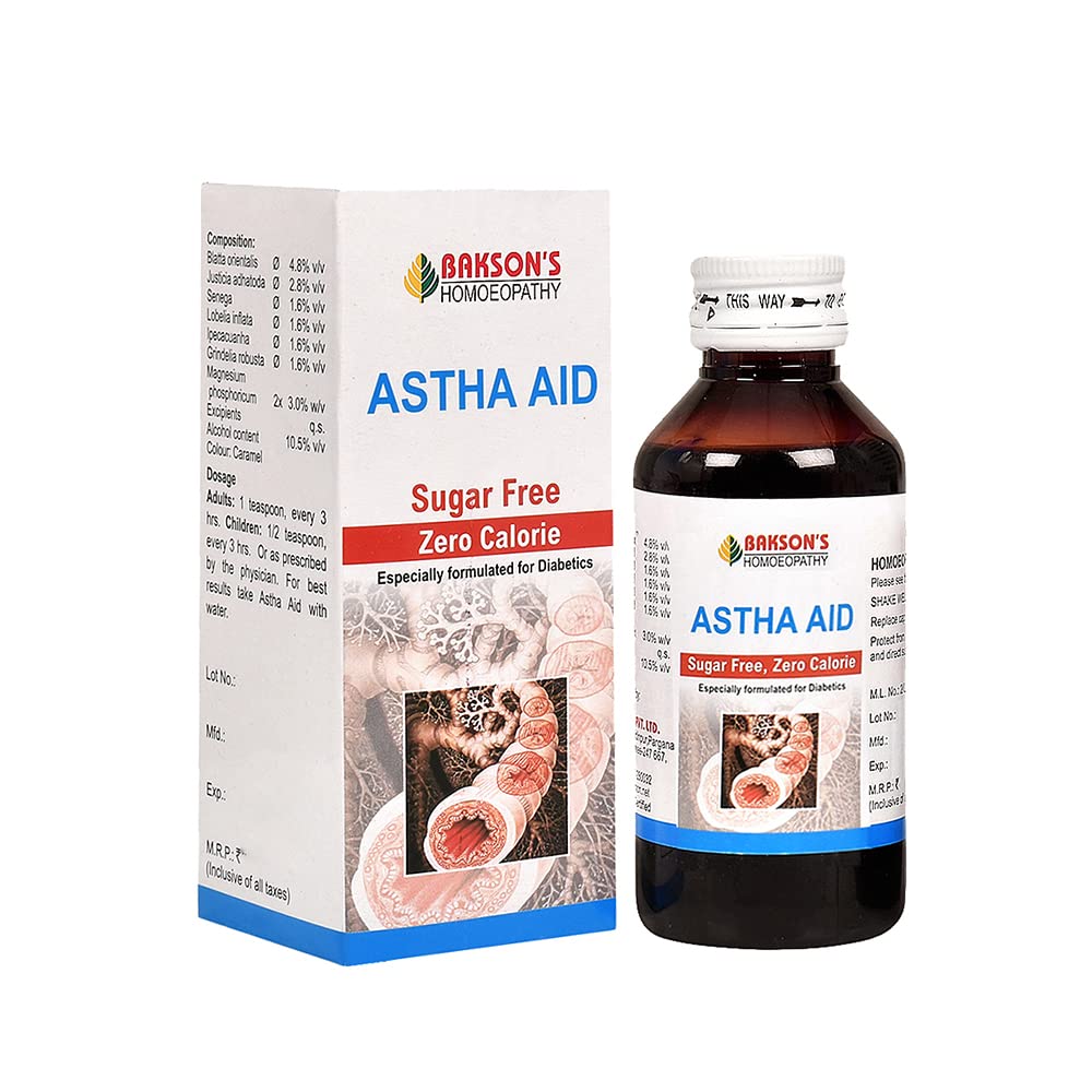 Bakson's Astha Aid sugar free syrup 115 ml pack of 2