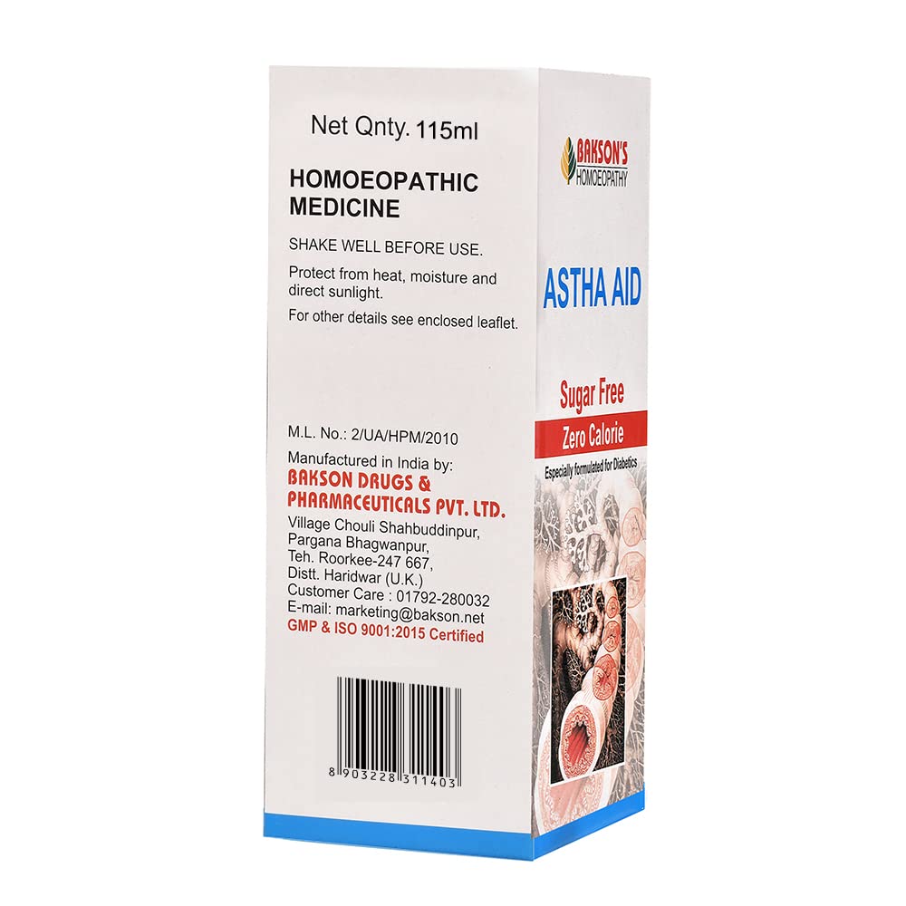 Dr. Bakshi's BAKSON'S HOMOEOPATHY Astha Aid (Sugar Free) Syrup 115ml_Pack Of 2 – view 3