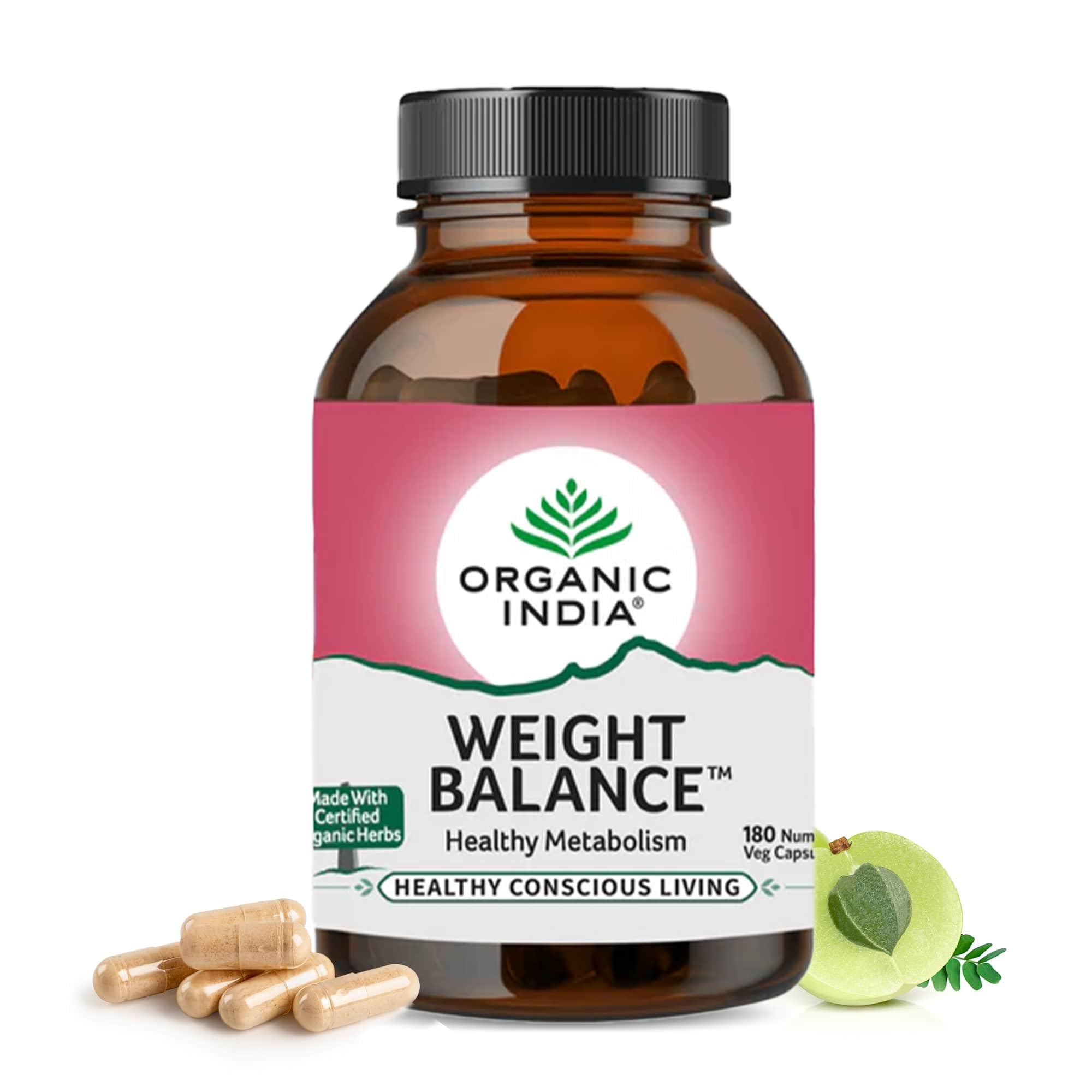 Organic India Weight Balance supplement bottle for metabolism support