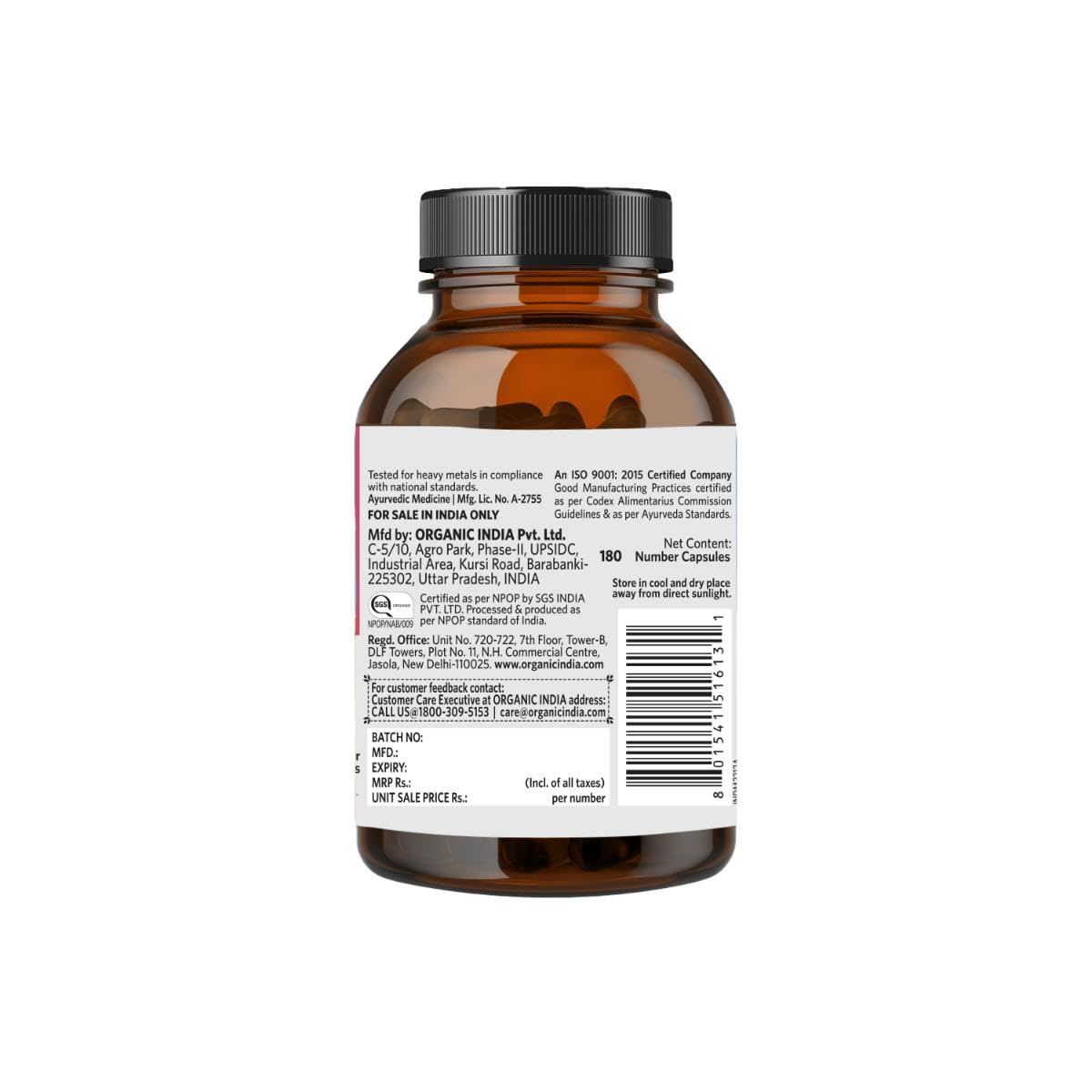 ORGANIC INDIA A TATA Product - Weight Balance - 180 Veg Capsules, Naturally Promotes Healthy Metabolism & Reduces Fatigue, Contains Antioxidants For Better Immunity, GMP & NPOP Certified Organic – view 2
